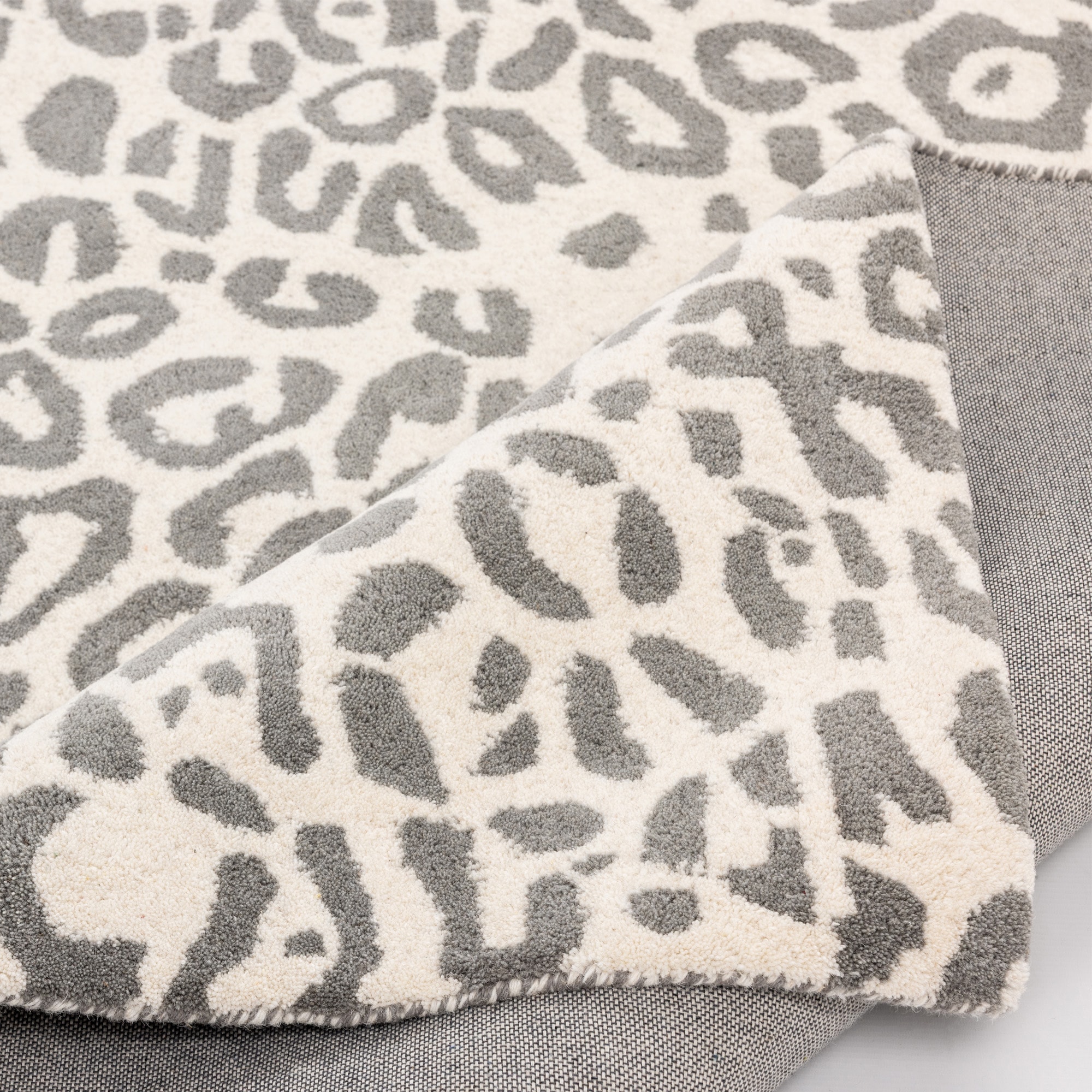 OTTO home Wollteppich »Gabbo Leo, Leopardenmuster, handgearbeitet« rechteckig 14 mm Höhe reine Wolle, Uni, Wohnzimmer, Schlafzimmer, Esszimmer