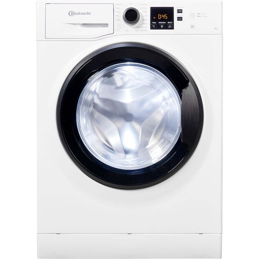 BAUKNECHT Waschmaschine, Super Eco 945 A, 9 kg, 1400 U/min, Kurz 45' – saubere Wäsche bei voller Beladung in nur 45 Minuten