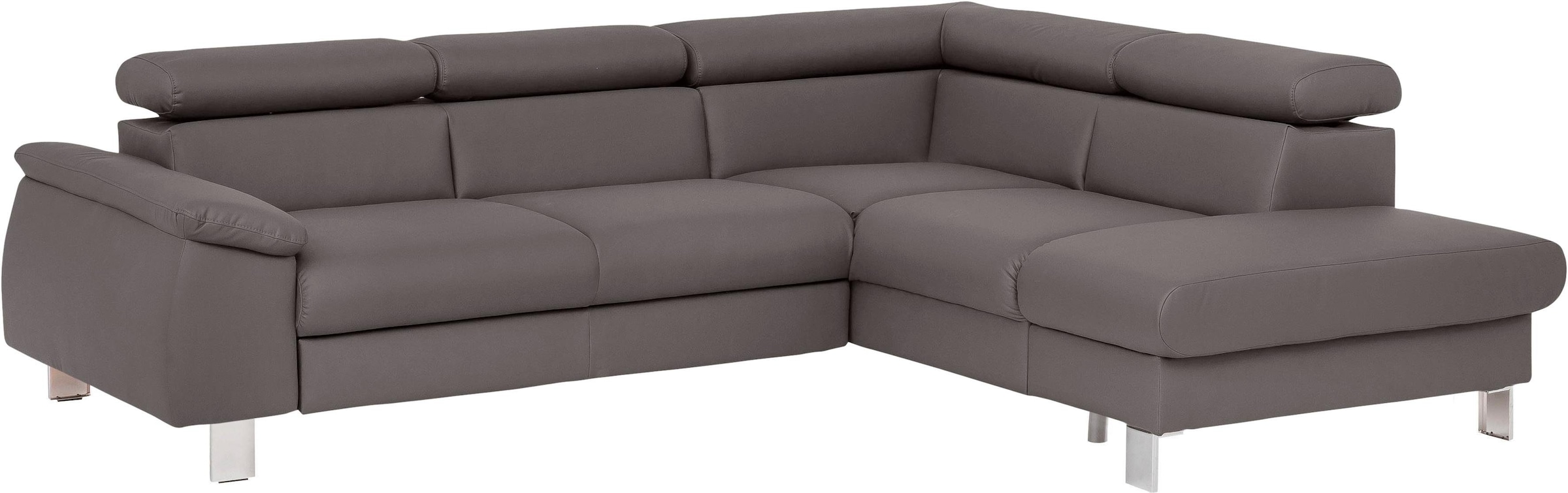 COTTA Ecksofa »Komaris L-Form, B: 249 cm«, mit Kopfteilverstellung, optional Bettfunktion, Bettkasten & Licht