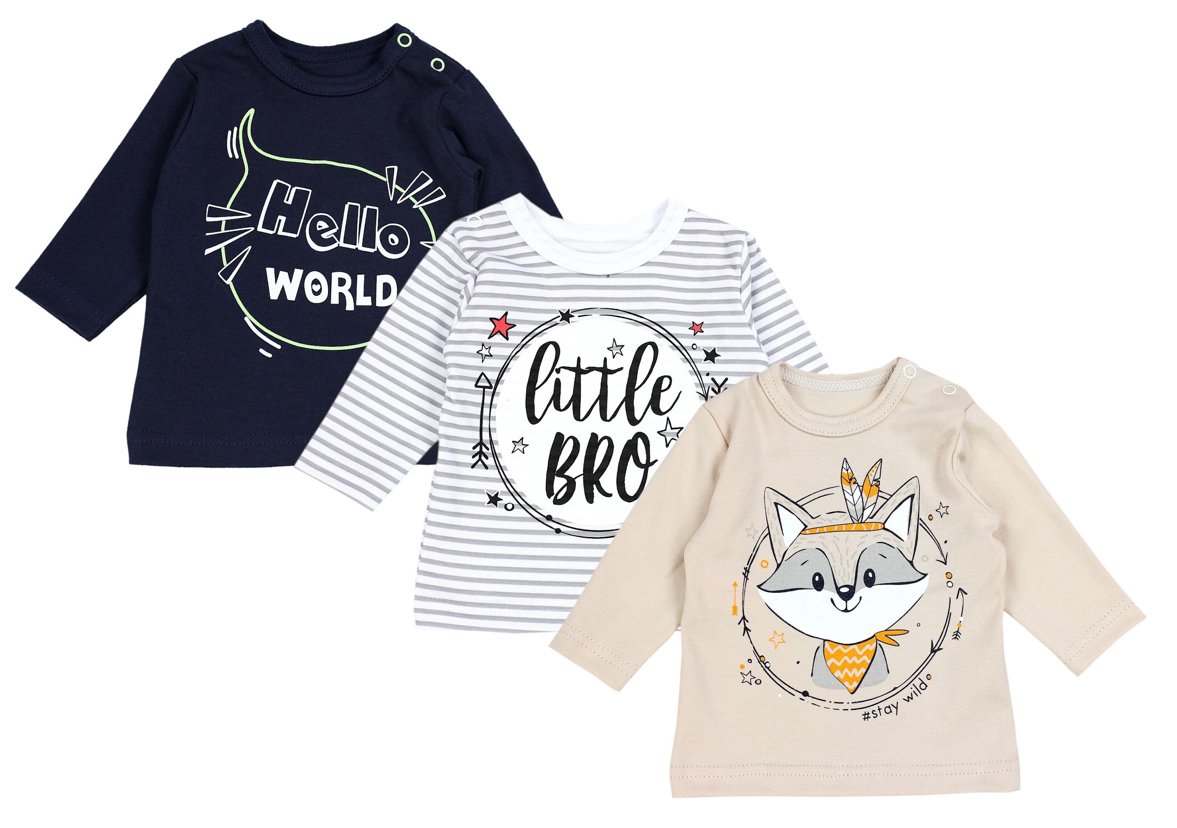 TupTam Langarmshirt »Shirt Unisex Baby Langarmshirt mit Spruch Aufdruck 3er Set«