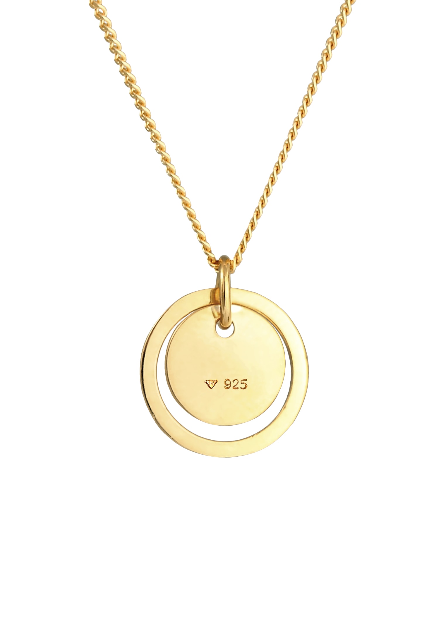 Elli Kette mit Anhänger »Halskette Kreis Rund Geo Trend Matt 925 Silber«