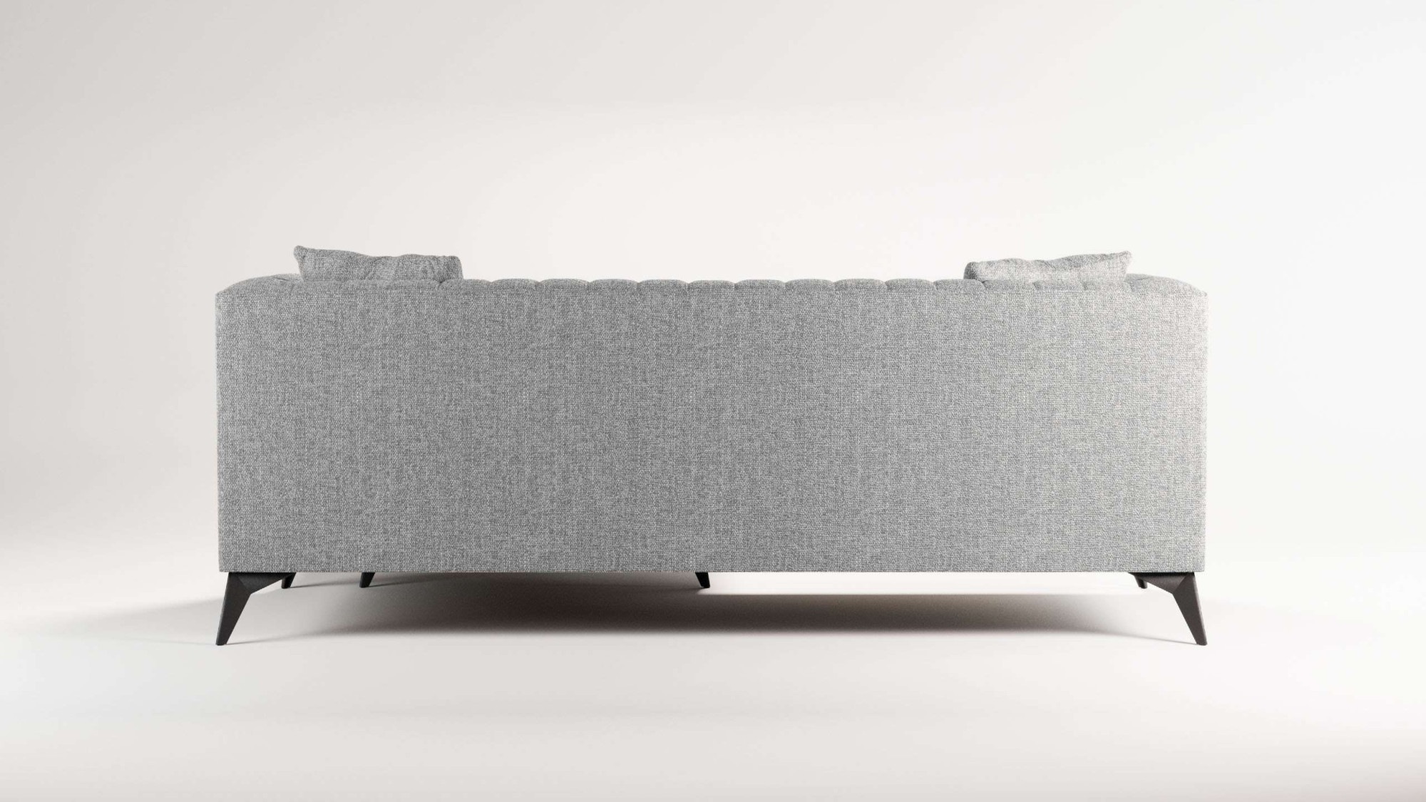 Places of Style Ecksofa »MATTHEW L-Form ideal für kleine Räume, Maße B/T/H: 201/162/74 cm«, elegantes Designsofa, feine Steppung im Rücken, incl. Zierkissen