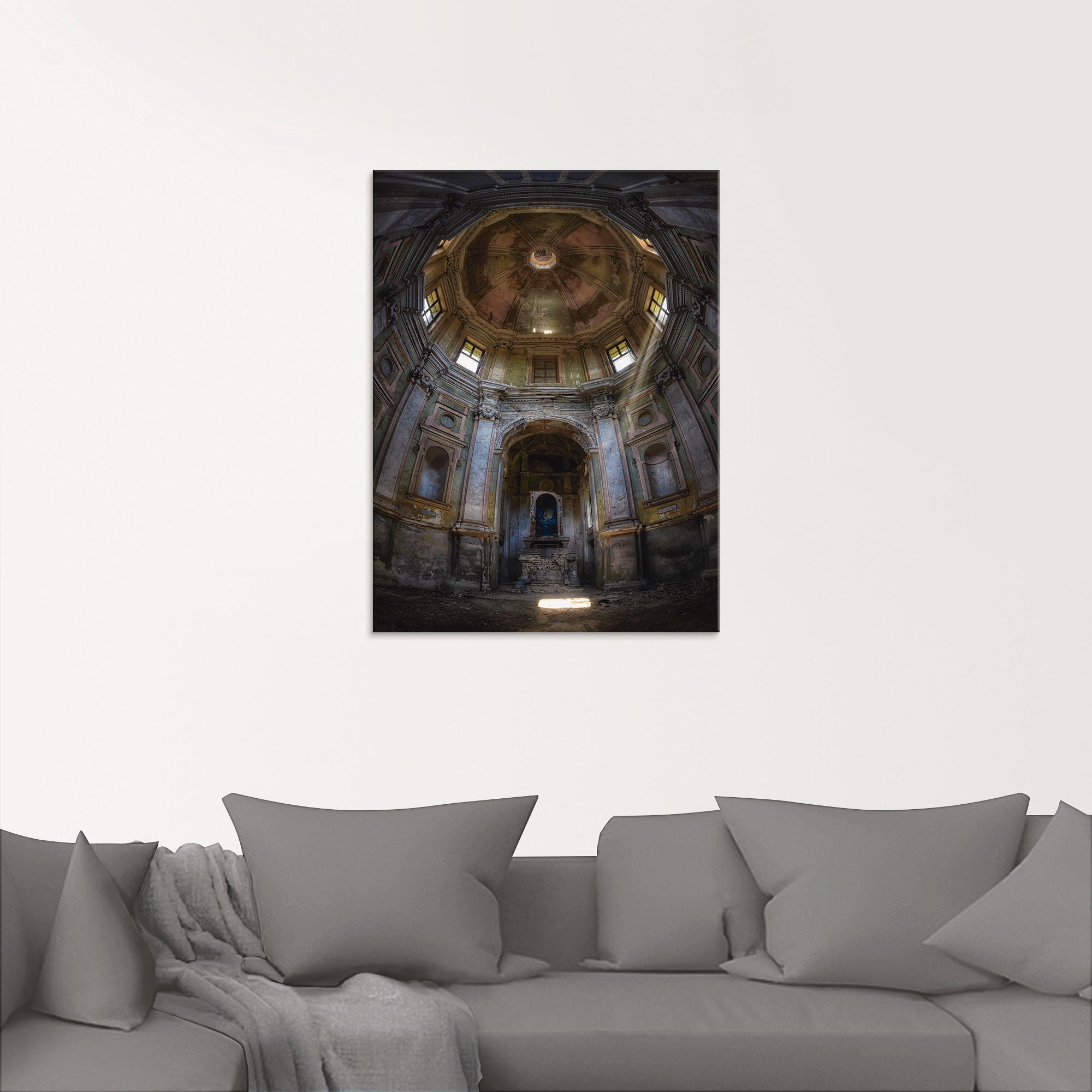 Artland Glasbild »Lost Place - marode Kirche - verlassen«, Gebäude, (1 St.), in verschiedenen Größen