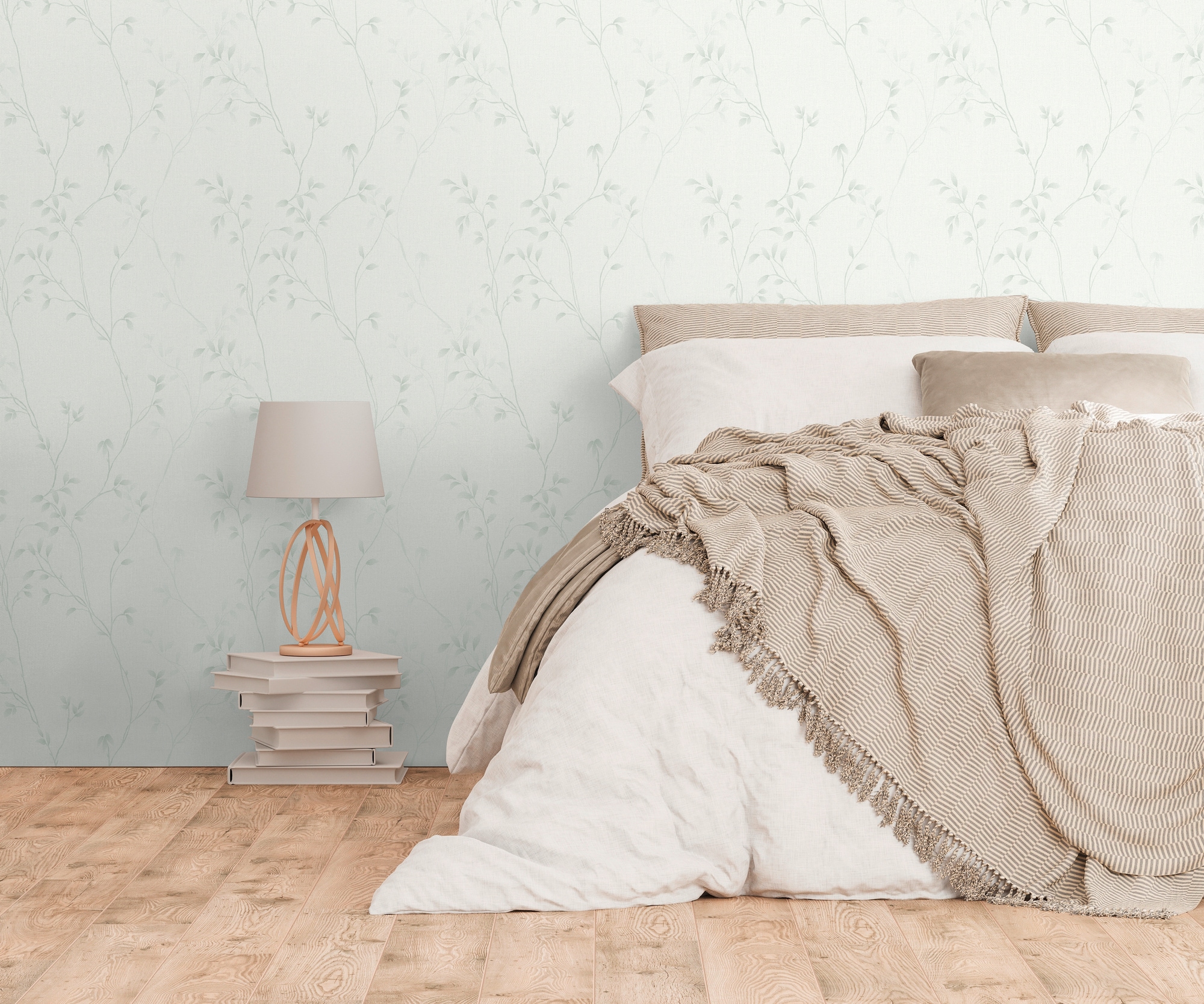 A.S. Création Vliestapete »Pure Elegance Tapete mit Blätterranken Mustertapete Floral Blattmotiv« matt strukturiert Vliestapete Blatt-Motiv für Schlafzimmer Küche Wohnzimmer Blätterranke