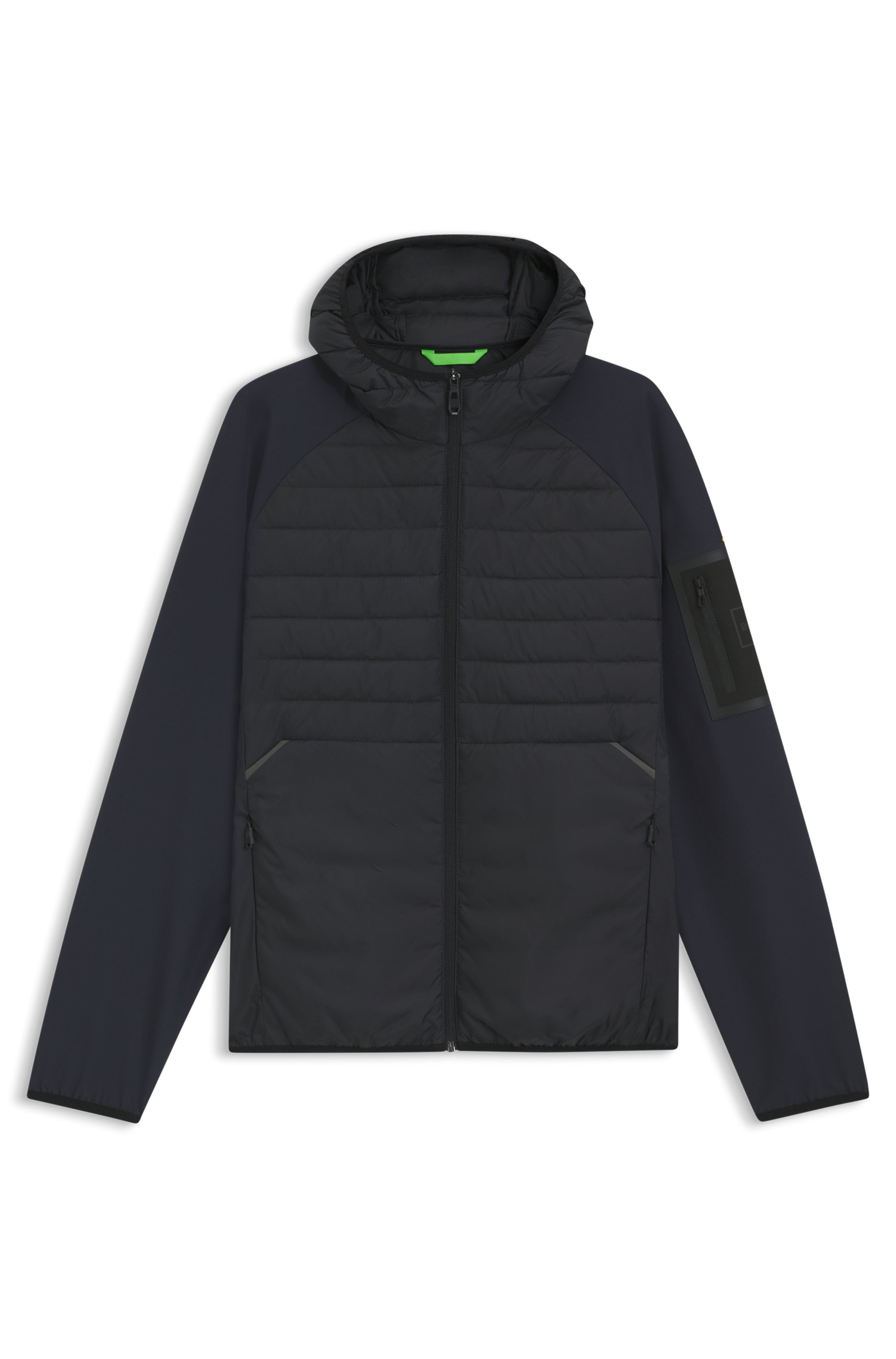 BOSS GREEN Outdoorjacke »J Urbanex Hybrid HD«, mit Kapuze, mit soften Stretch-Einsätzen und reflektierenden Details