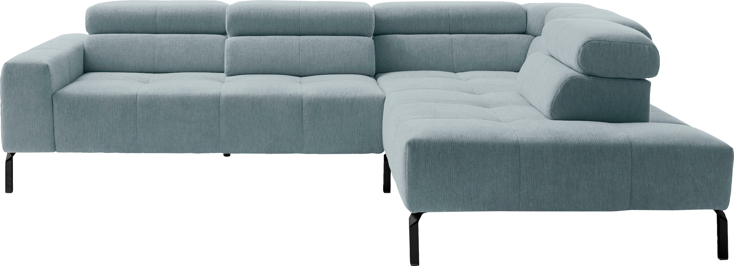 Home affaire Ecksofa »Claya Move, L-Form, Kopf- & Rückenverstellung, Breite 282 cm« Moderne Steppung, weicher Polsteraufbau & saugroboterfreundliche Höhe