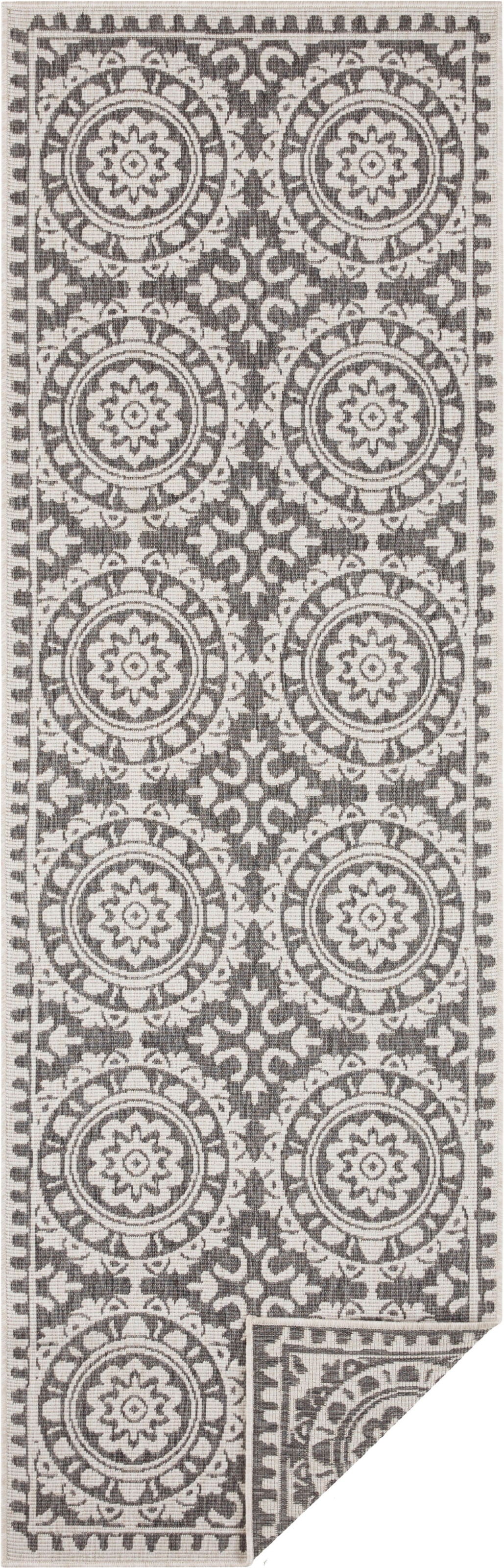 NORTHRUGS Läufer »Jardin«, rechteckig, 5 mm Höhe, Wendeteppich, In-& Outdoor, Vintage, Balkon, Garten, Wohnzimmer, Flur