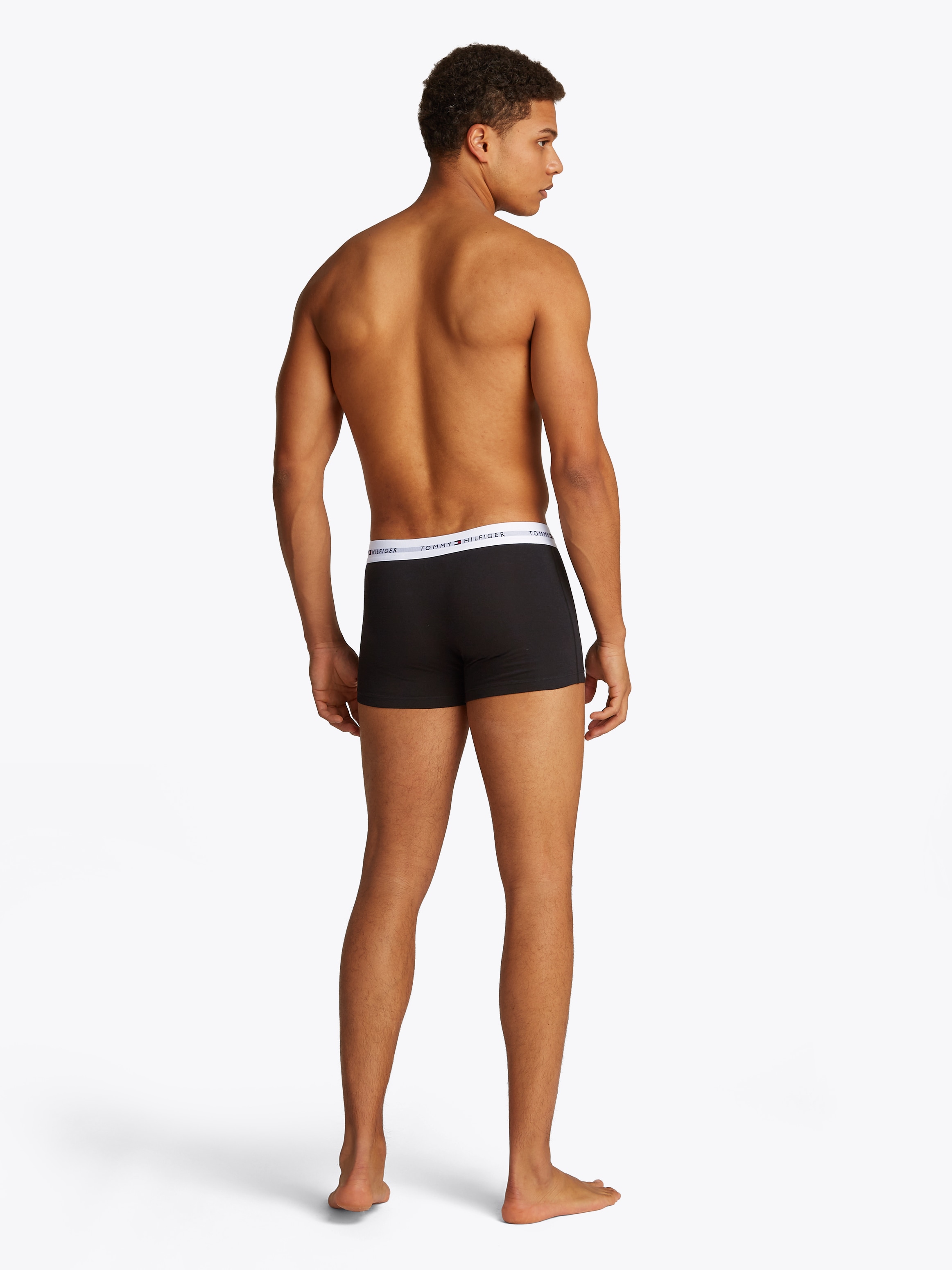 Tommy Hilfiger Underwear Boxer »TRUNK 3 PACK«, (3 St.), mit kontrastfarbenem Logobund