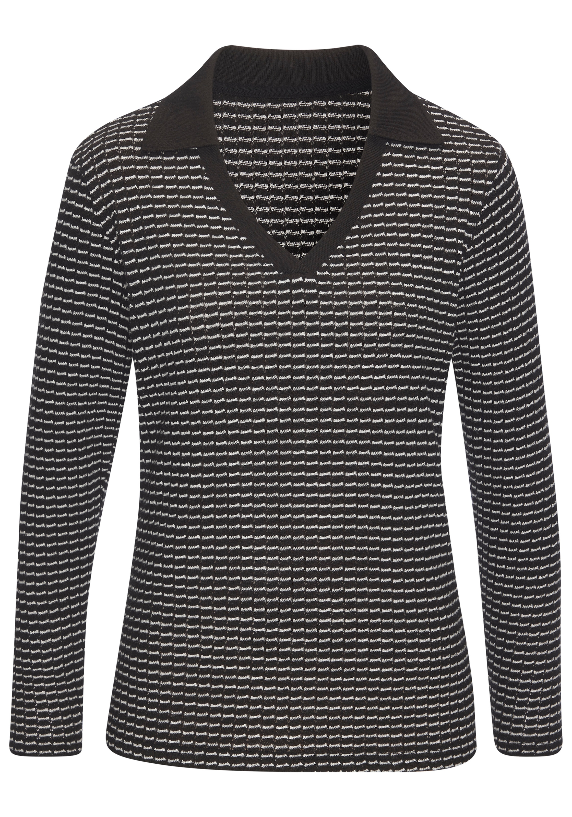 Vivance Langarm-Poloshirt »aus strukturierter Strickqualität« schöne Strick-Qualität