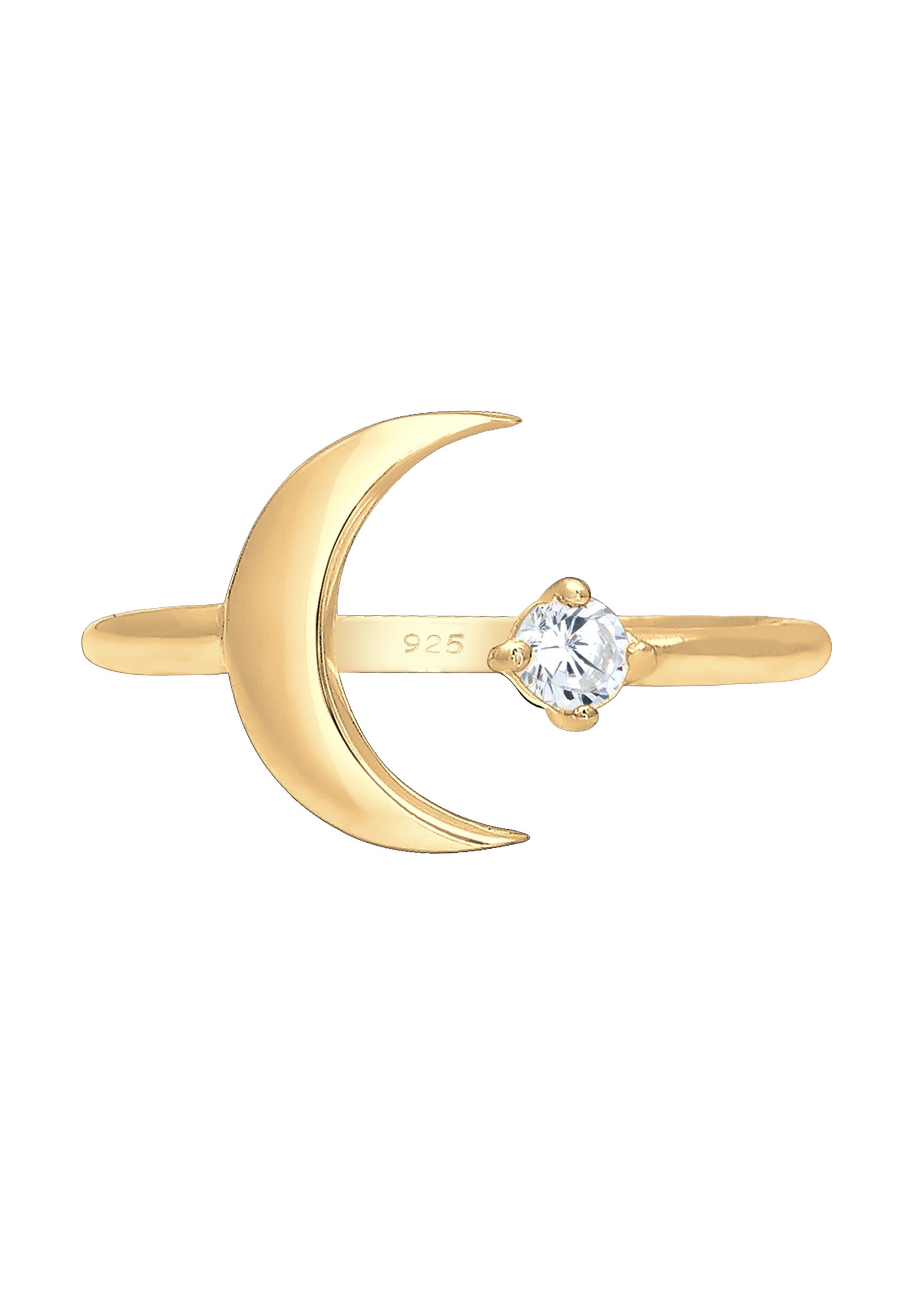 Elli Silberring »Ring Halbmond Zirkonia Weiß 925 Sterling Silber«