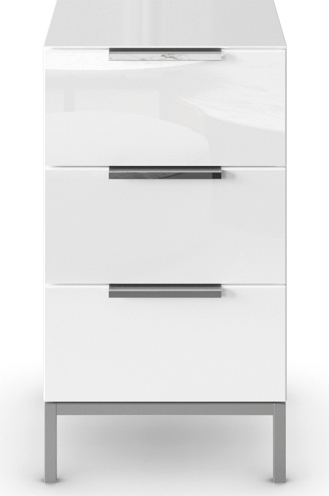 rauch Nachtkommode »Nachttisch Nachtschrank Nachtkonsole FLIPP mit Glasfront«, (Breite 40 cm), mit 3 Schubladen und Soft-Close-Funktion, Oberboden und Front Glas