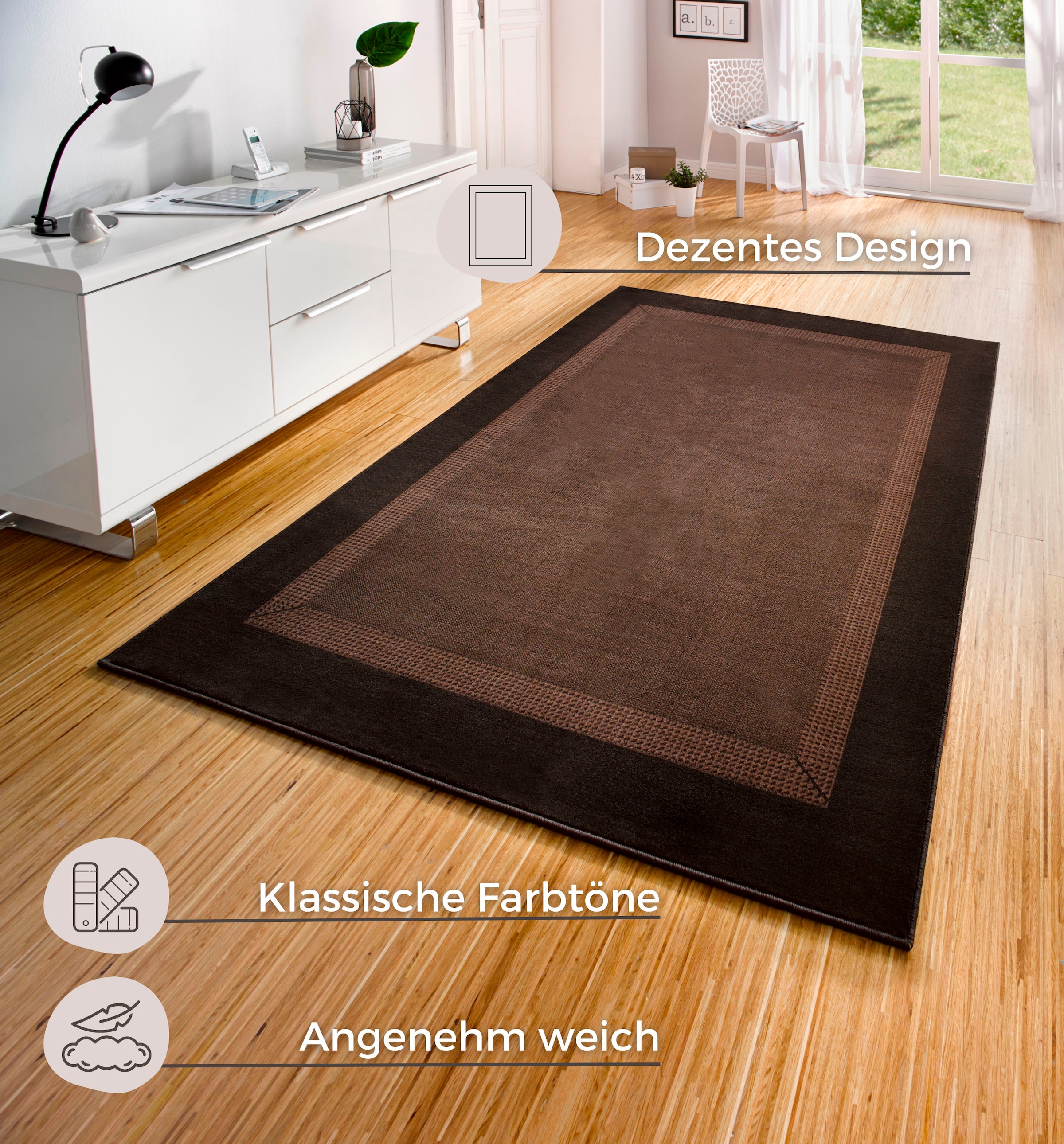 HANSE Home Teppich »Band«, rechteckig, 9 mm Höhe, Kurzflor, weich, Läufer Größen, Wohnzimmer, Schlafzimmer, Esszimmer