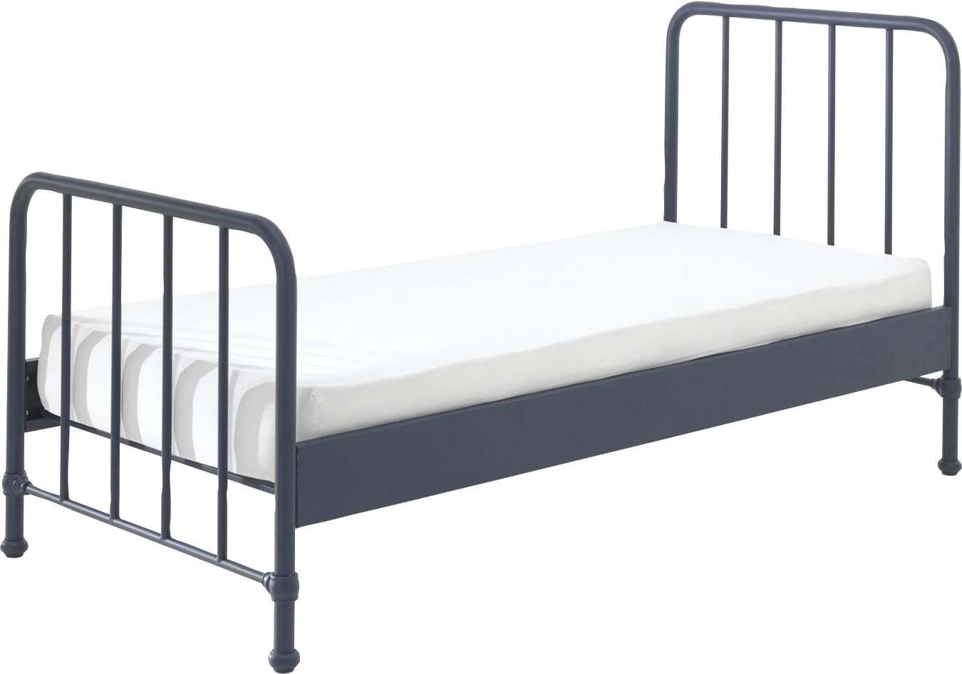 Vipack Jugendbett »Bronxx, Einzelbett 90/200, sehr stabil, romantische Optik«, (B/H/T ca. 96,5x110x206cm, inkl. Lattenrost, Bodenfreiheit), Oberfläche pulverbeschichtet, verschiedene Farben zur Wahl