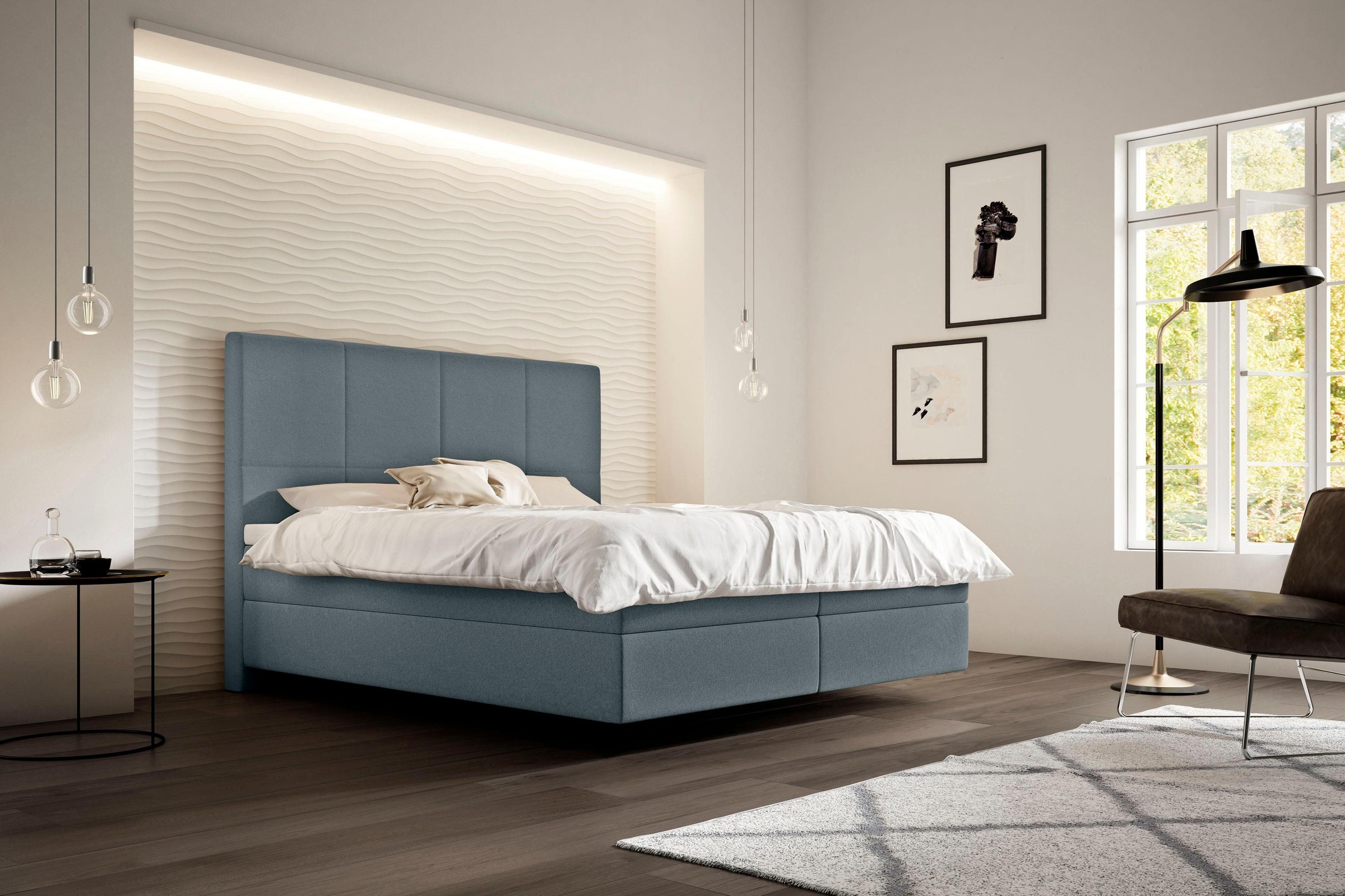 Schlaraffia Boxspringbett »Saga«, mit GELTEX® Topper und 7-Zonen-Tonnentaschen-Federkernmatratze, Härtegrad H2, H3, H4, Fuß in Schwebeoptik, Kopfteilhöhe 133 cm