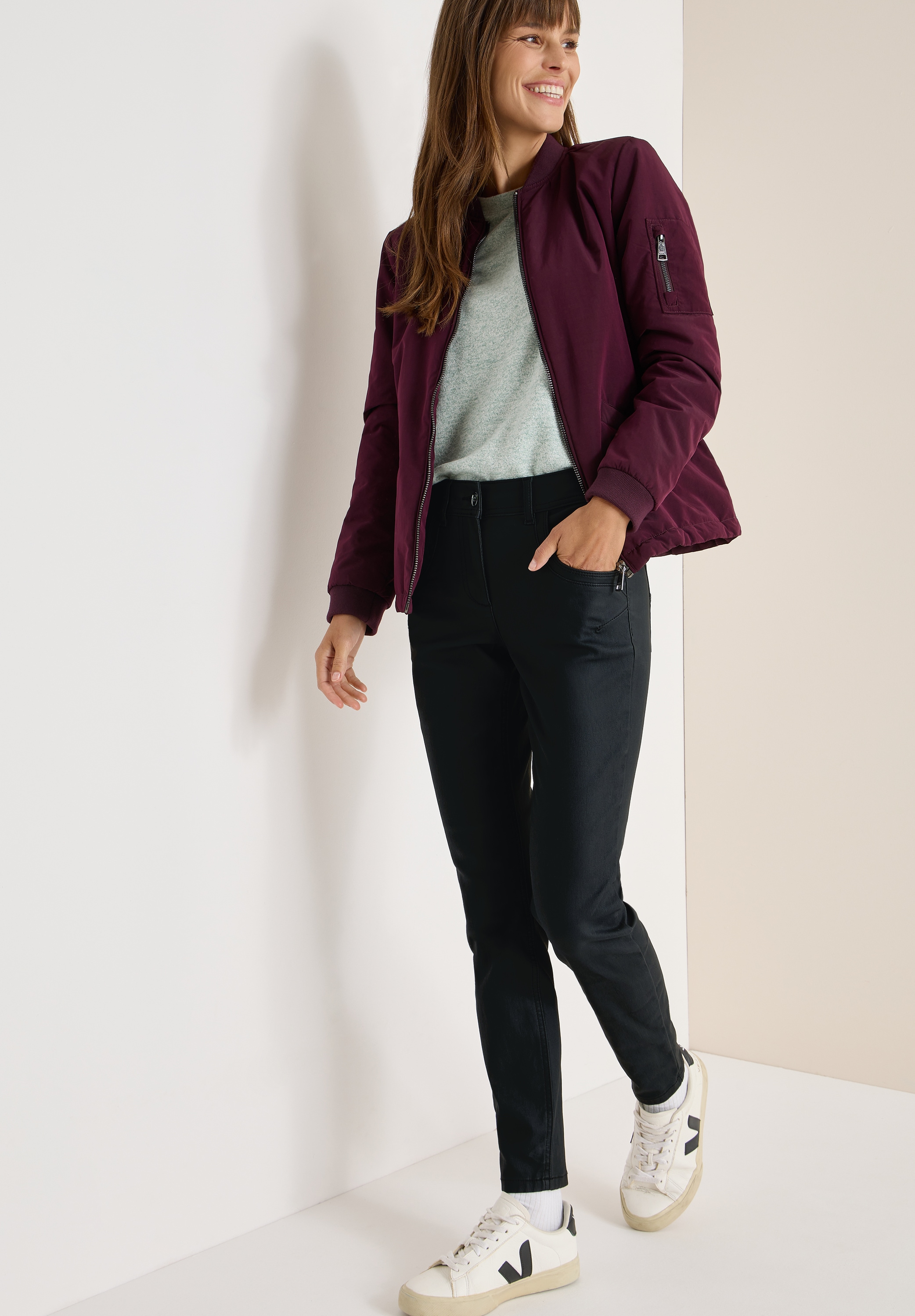 Cecil 5-Pocket-Hose »Style Toronto«  im Leder-Look, mit leicht glänzender Beschichtung