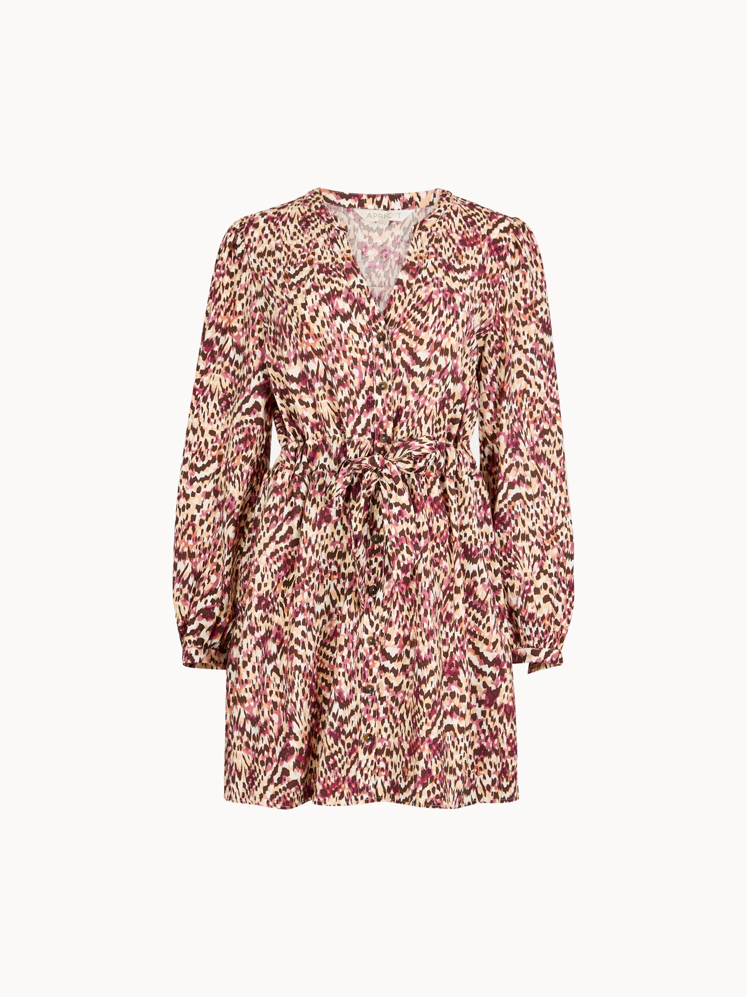 Apricot Minikleid »Mini-Kleid mit Tier-Ikat-Print« Stoffgürtel,  mit Kordelzug