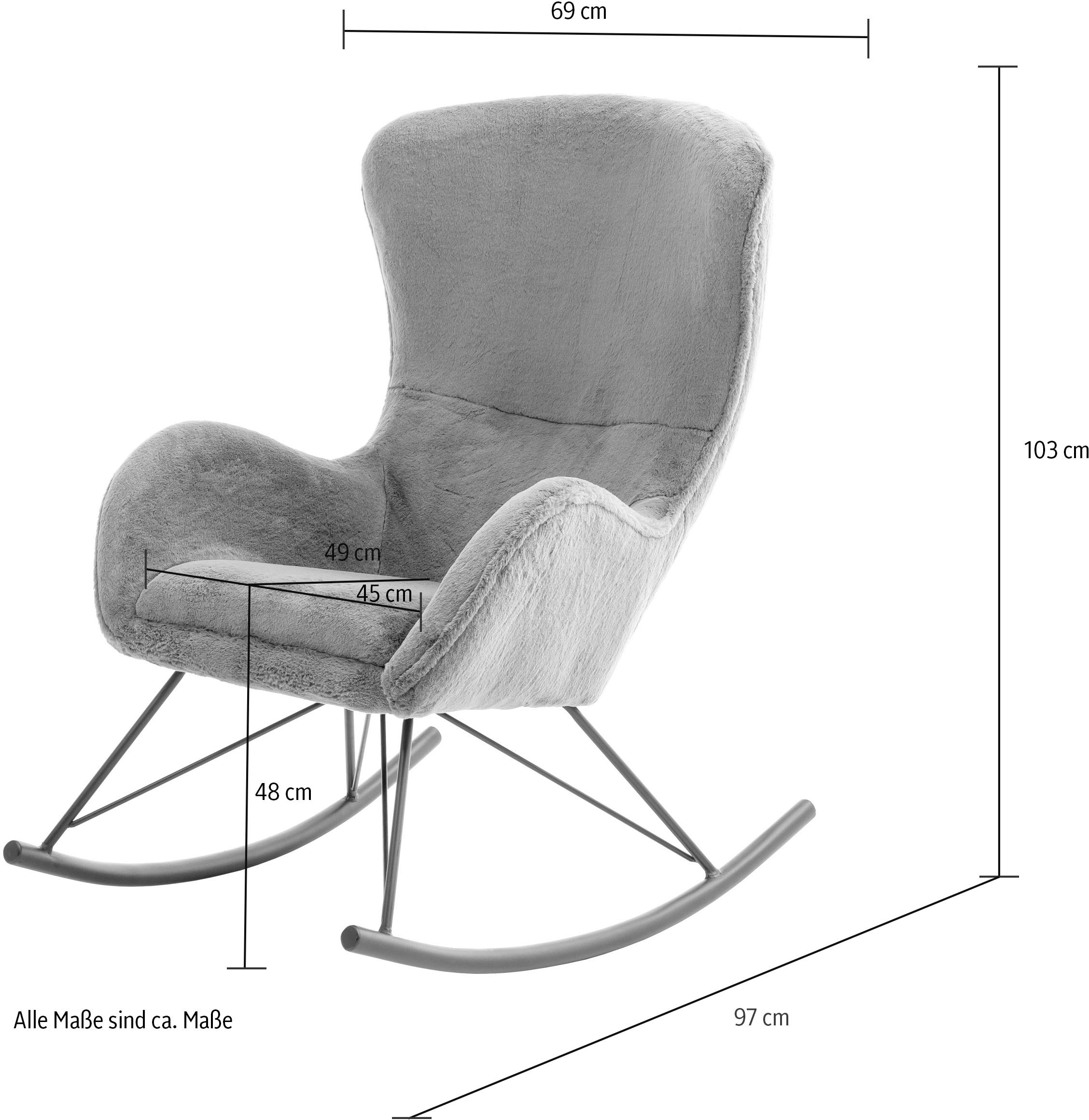 MCA furniture Schaukelstuhl »ORIOLO«, Polyester, in kuscheliger Teddy Optik