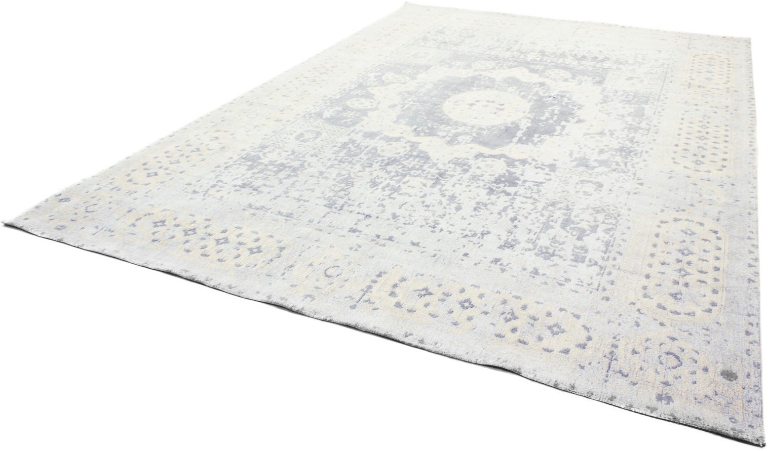 morgenland Teppich »VINTAGE LAGUNE«, rechteckig, 6 mm Höhe, Handarbeit, Shabby Chic, Wohnzimmer