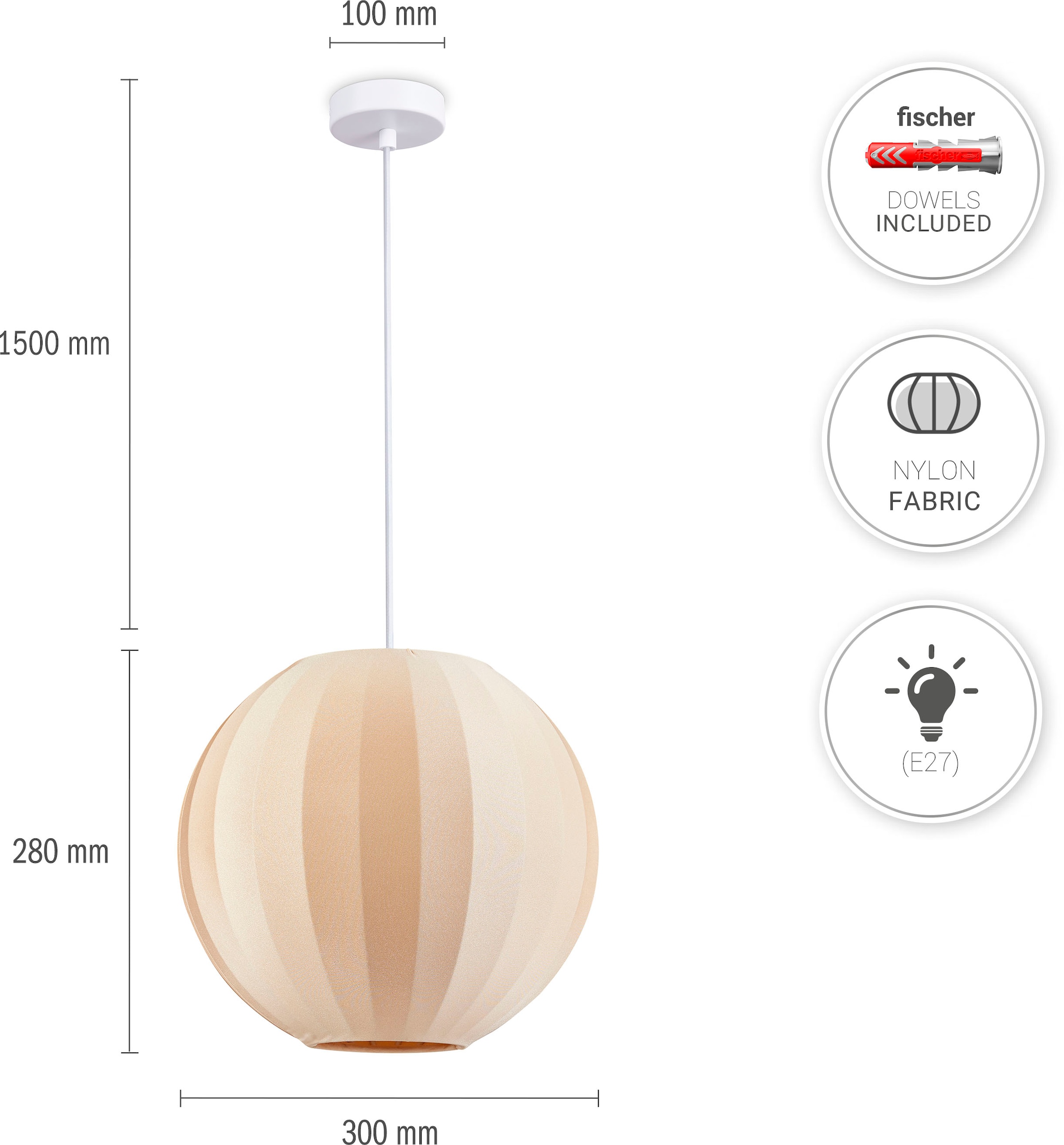 Paco Home Pendelleuchte »HUGO PD1« E27