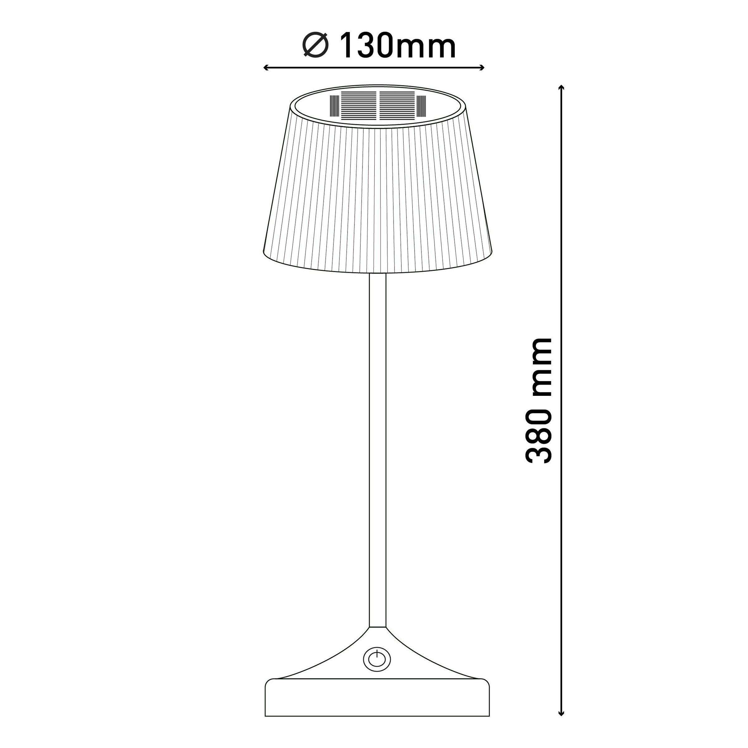 näve LED Tischleuchte »Solarleuchte / Akkuleuchte "EMMI"«, 1 flammig, Leuchtmittel LED-Modul | LED fest integriert, Solarbetrieb, Akkubetrieb, CCT, Berührungssensor, Akkutischleuchte