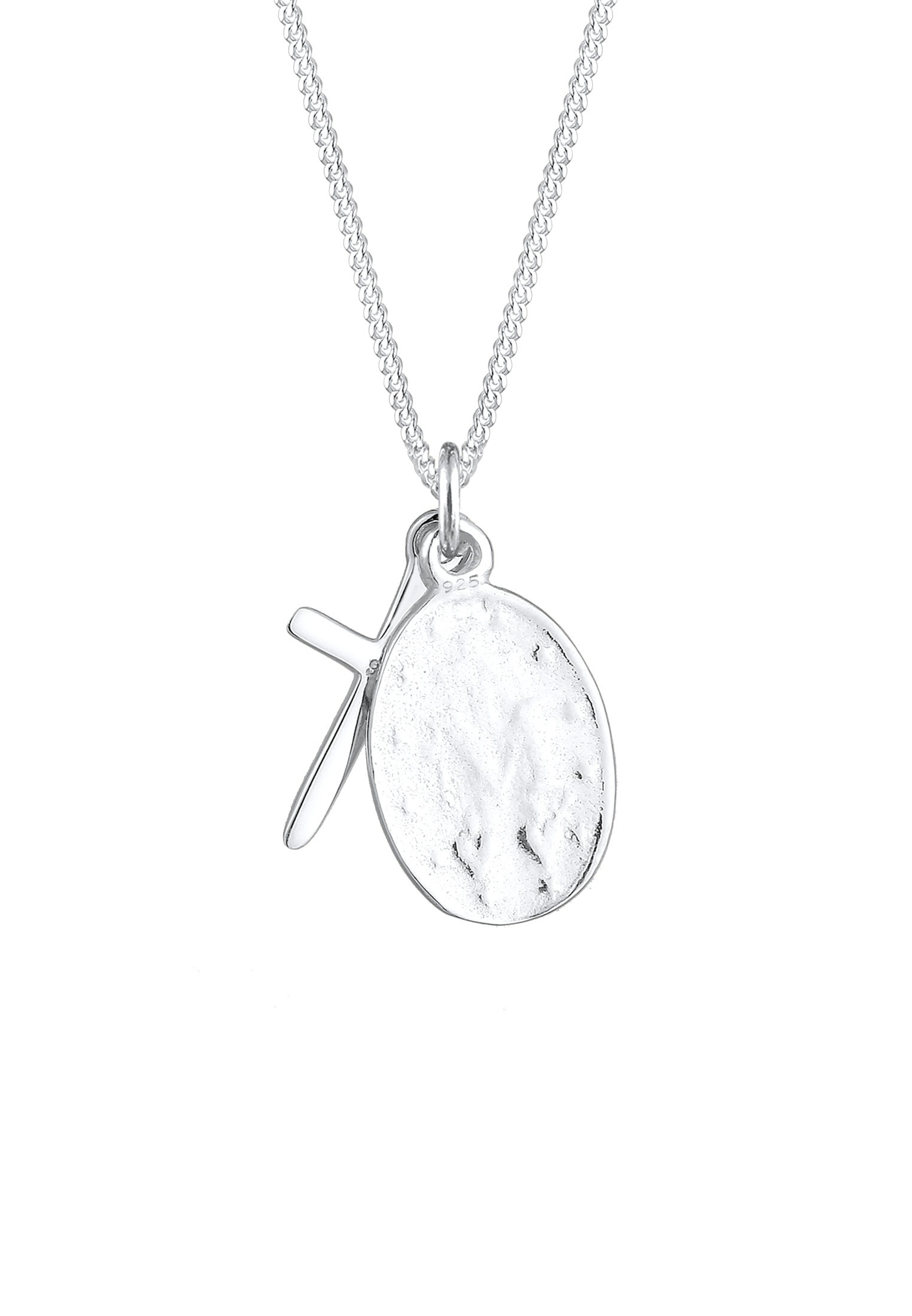 Elli Kette mit Anhänger »Halskette Kreuz Marienbild Glaube Religion 925 Silber«