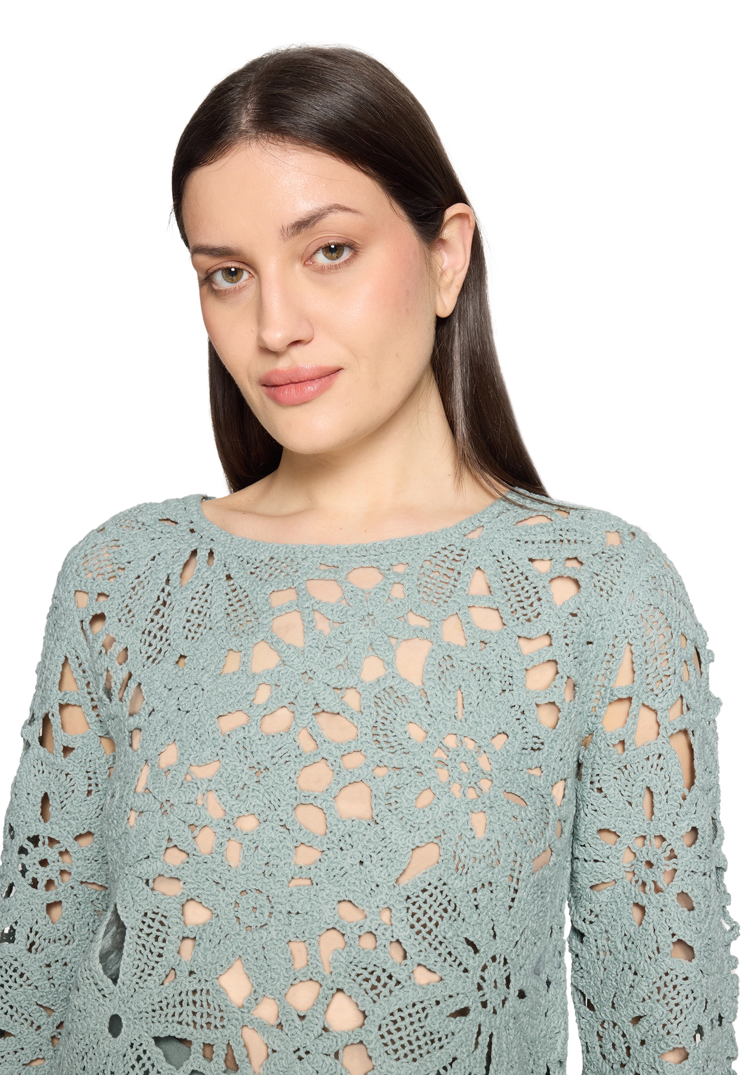 Betty Barclay Rundhalspullover »Lochstrick-Pullover mit U-Boot-Ausschnitt«