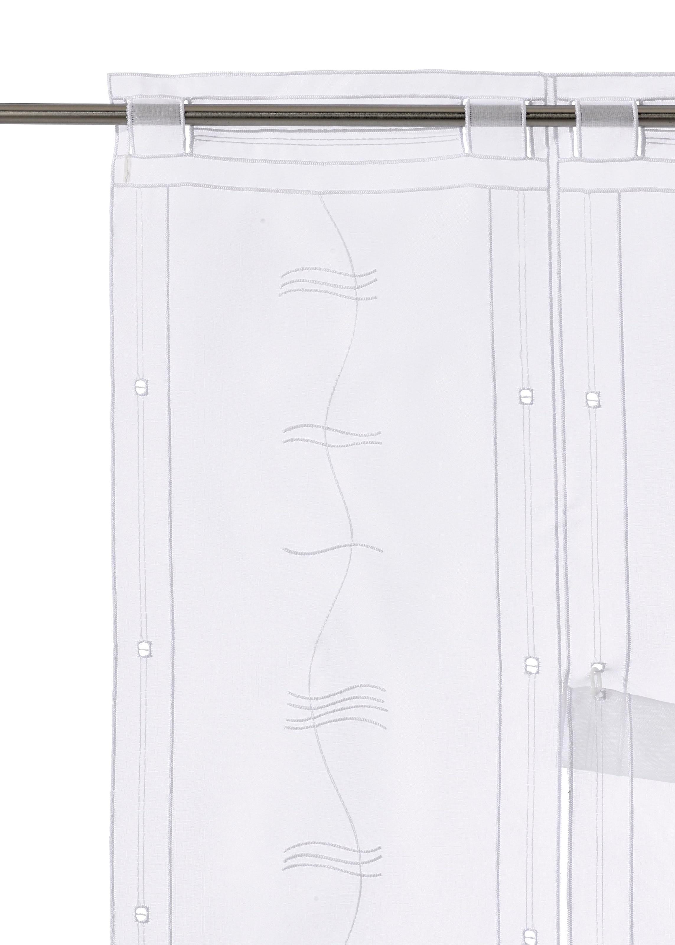 Weckbrodt Scheibengardine »Selina« Stangendurchzug 1 Stk. tlg. Hochraff, Gardine, Voile, echte Stickerei, transparent, Store