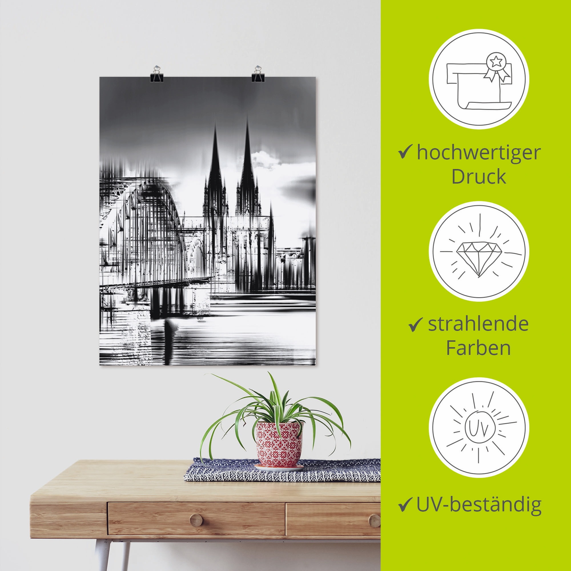 Artland Wandbild »Köln Skyline Collage III«, Deutschland, (1 St.), als Leinwandbild, Poster, Wandaufkleber in verschied. Größen