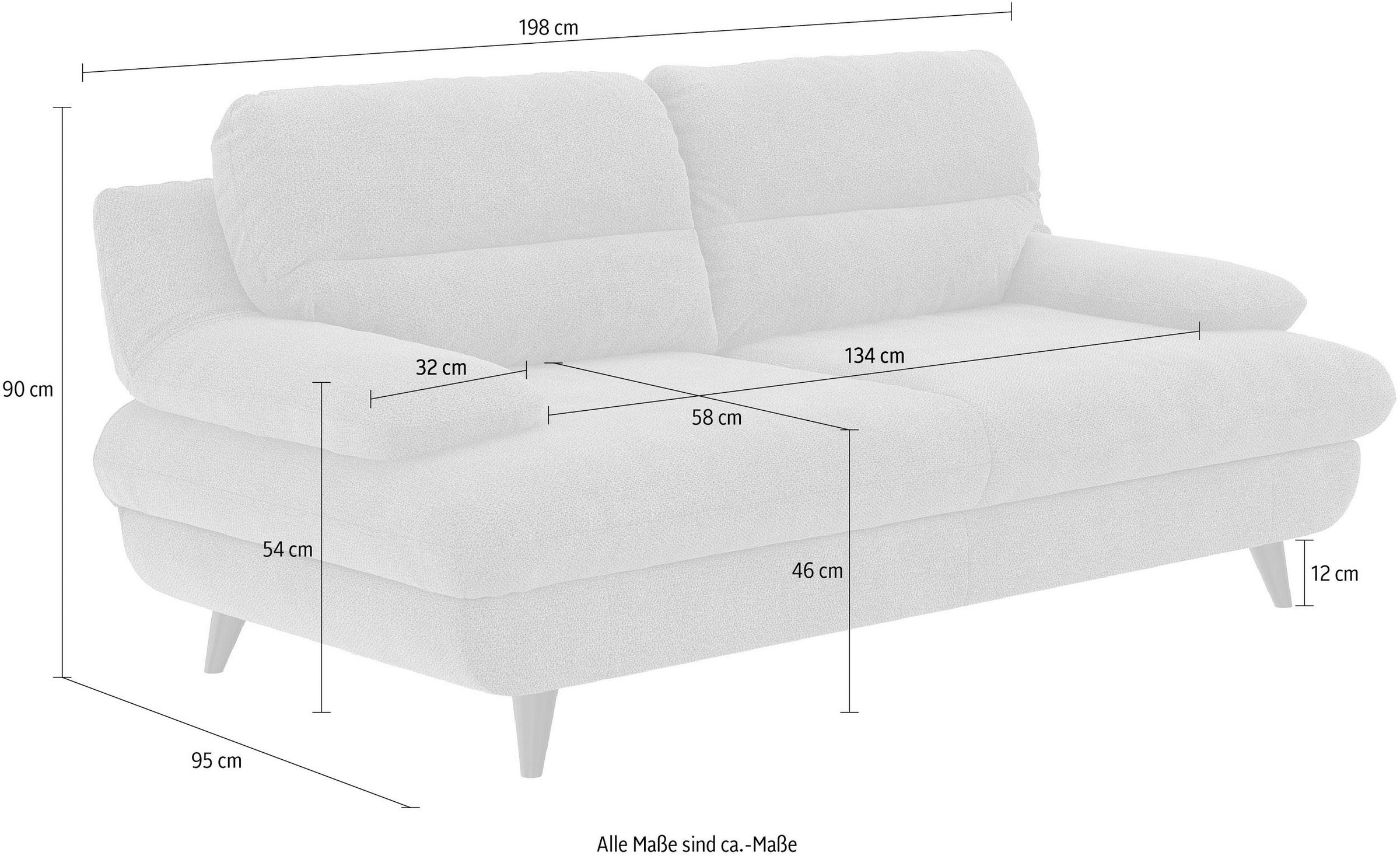 COTTA 2,5-Sitzer »Pike, B: 198 cm« mit Metallfüße, wahlweise auch in Echtleder