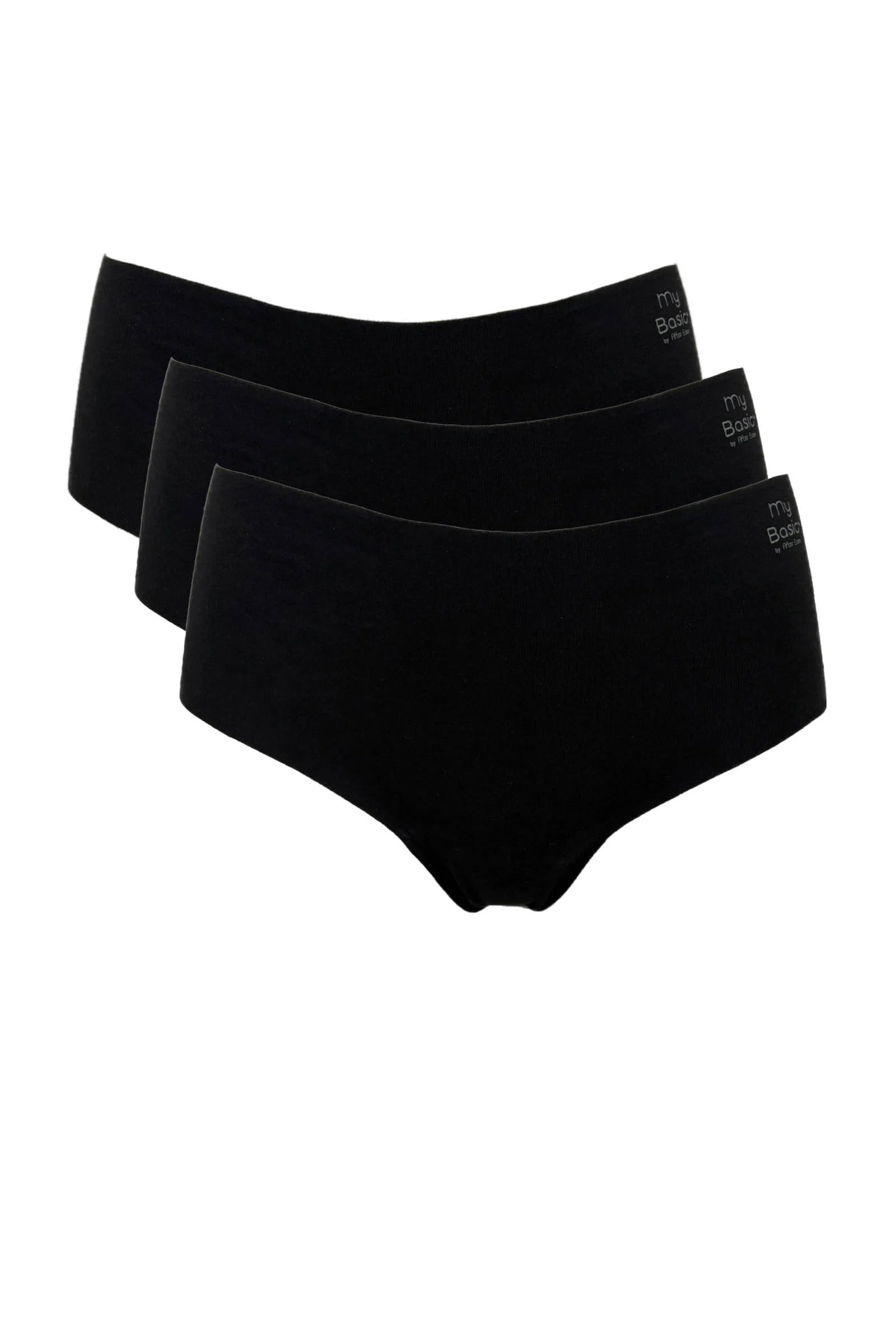 My Basic Hipster »Free cut hipster« 3er Pack,  basic, eng, elastisch, bequem, weich, mit Logo, Baumwollmix