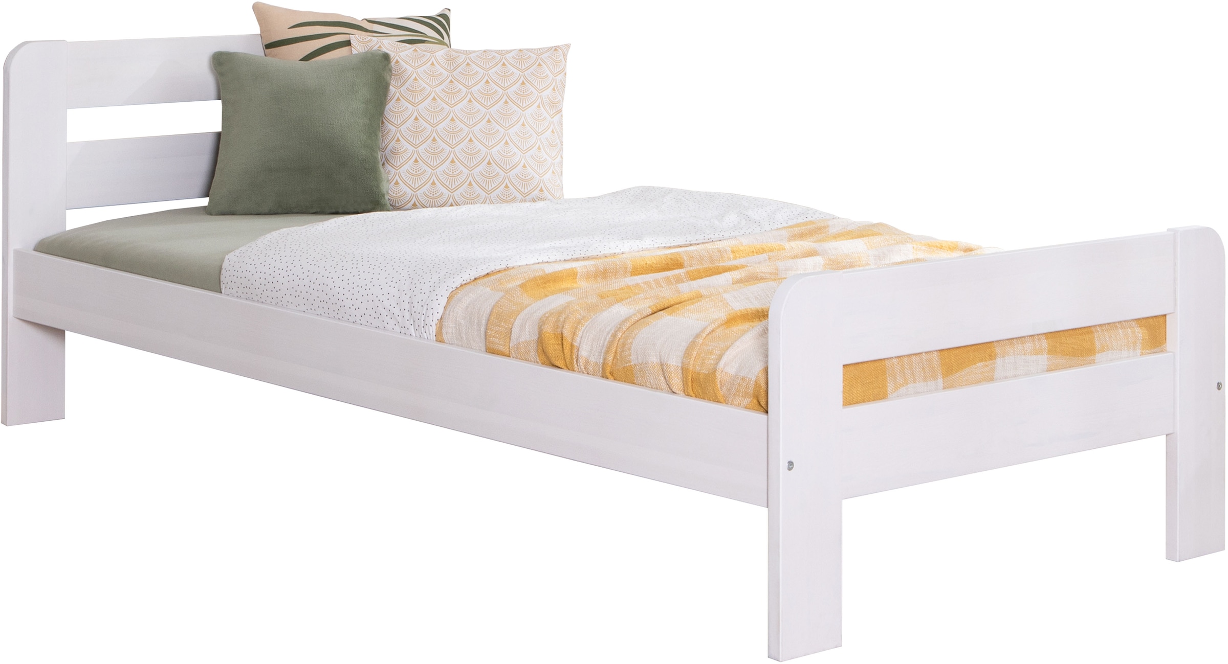 Ticaa Massivholzbett »"Bert" in weiß, Größe Liegefläche B/L: 100 cm x 200 cm