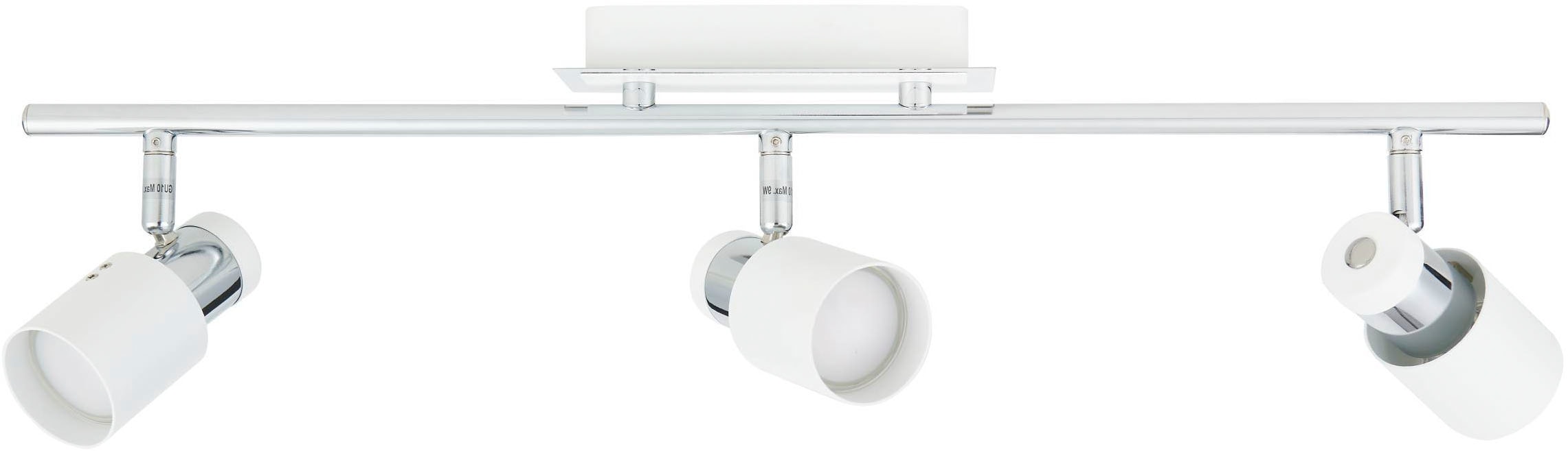 EGLO Deckenleuchte »Davida Deckenlampe, Deckenspot aus Metall, Wohnzimmerlampe, GU10« GU10 1 Stk. Spot - L58 x B7 cm - chrom, weiß - 3X4,6W inkl.