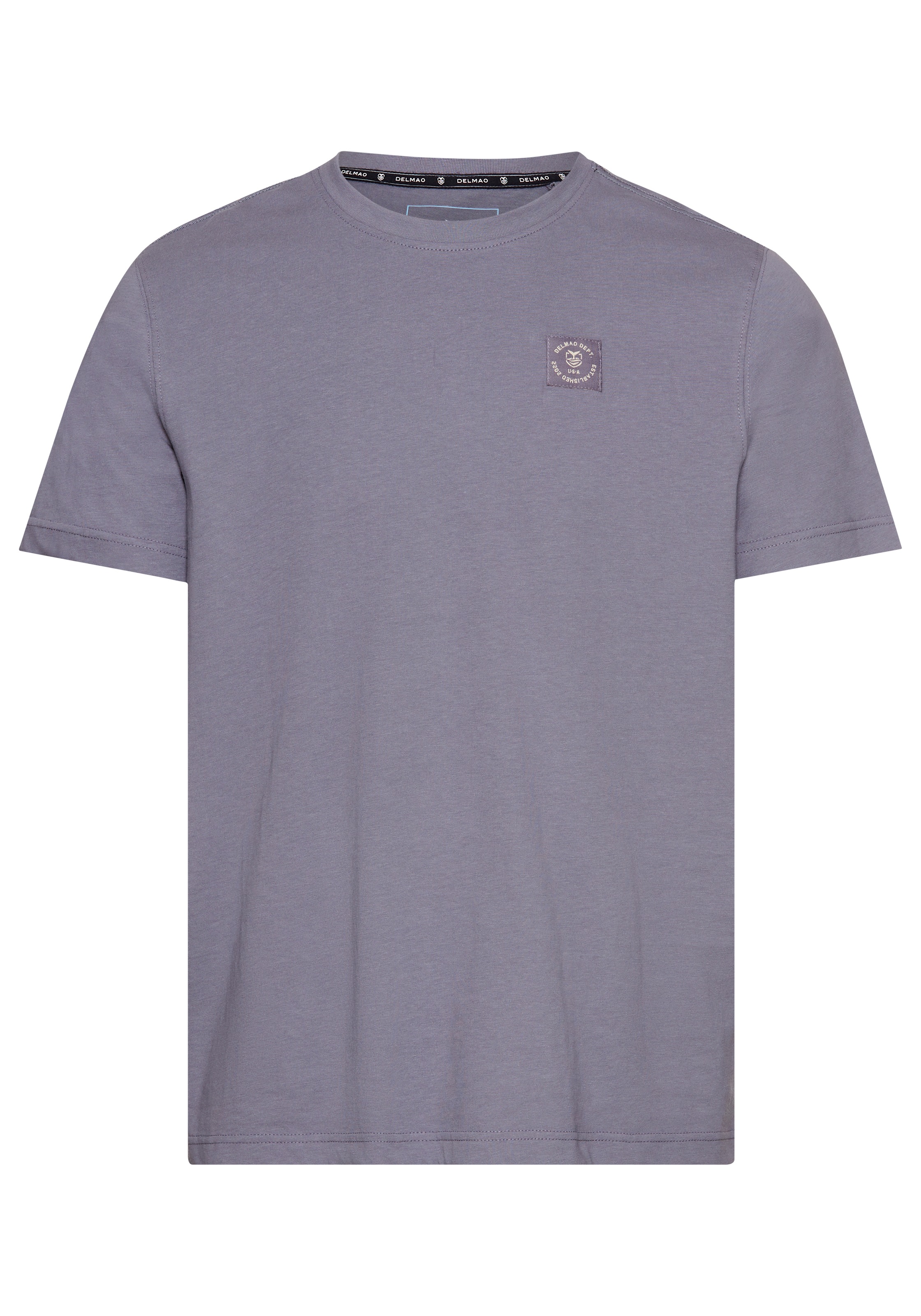 DELMAO Rundhalsshirt, Kurzarm, Regular Fit, basic, aus 100% Baumwolle