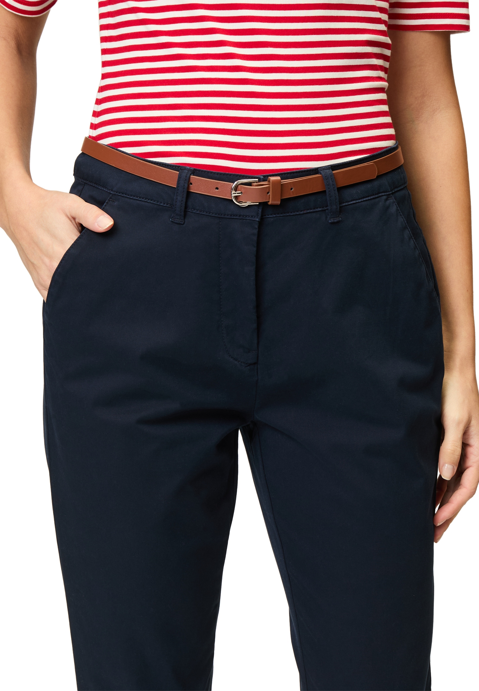 Zero Chinohose »Chinohose mit Gürtel 28 Inch«