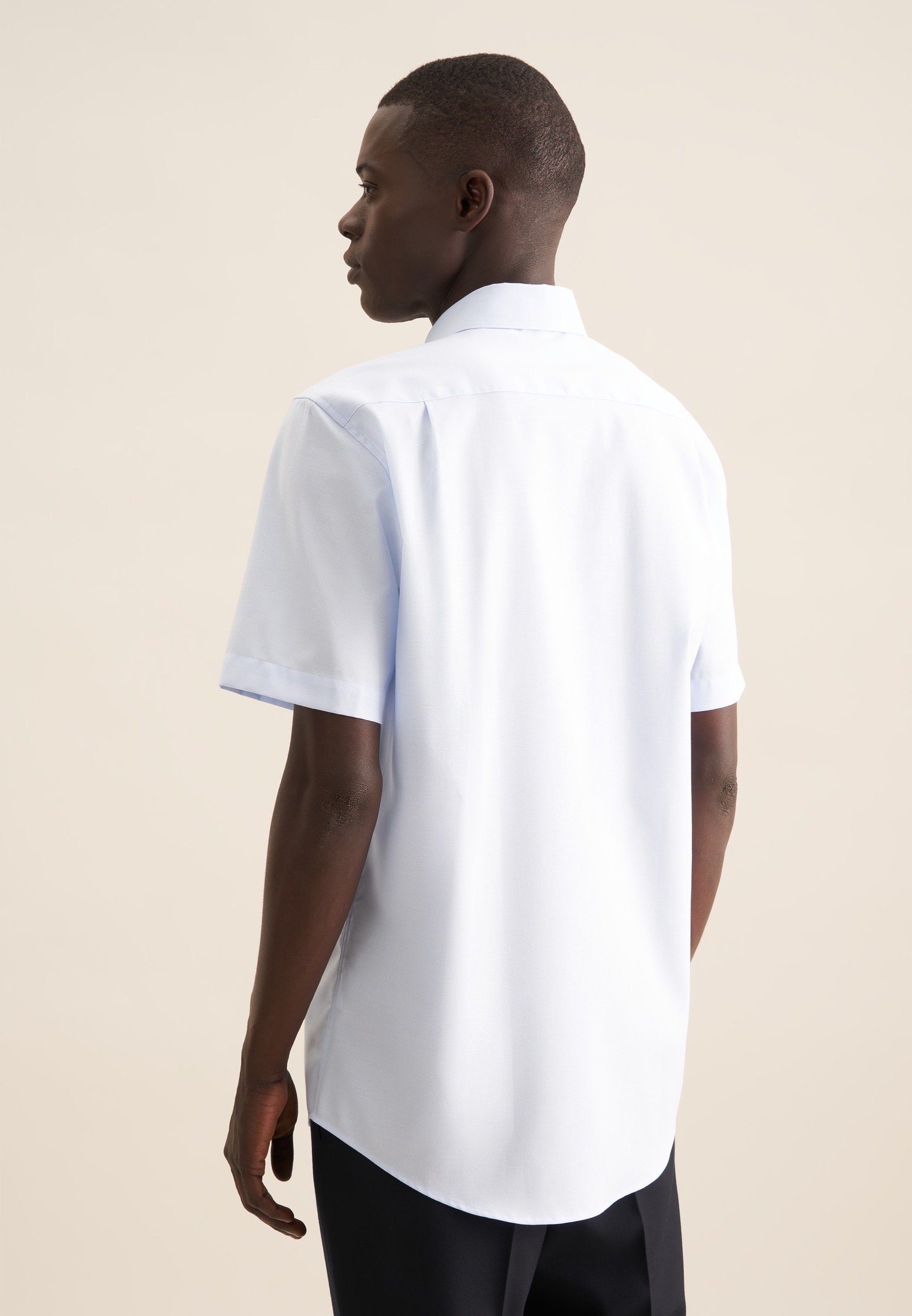 seidensticker Businesshemd »Comfort«, Comfort Kurzarm Button-Down-Kragen Struktur