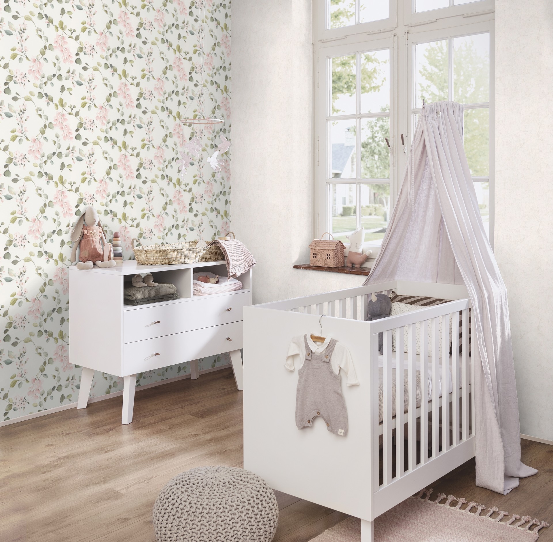 Rasch Papiertapete »mit Blüten« Motiv glatt Blumen