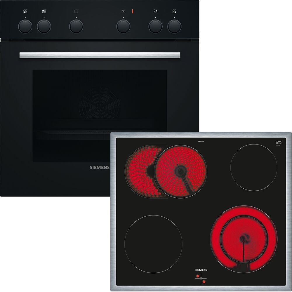 Siemens Elektro-Herd-Set »HEO010FBAO« mit Teleskopauszug nachrüstbar Großflächengrill in schwarz