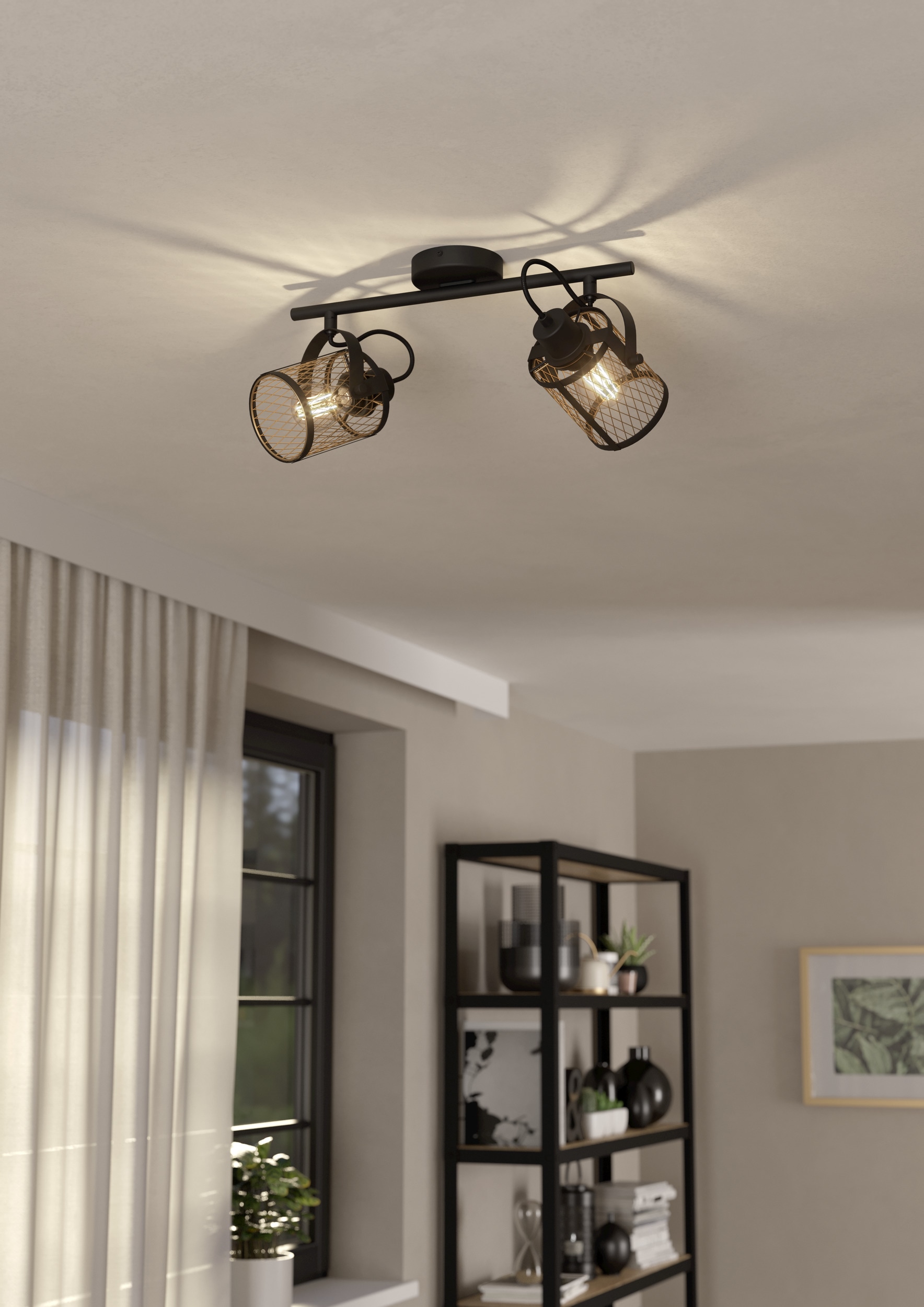 EGLO Deckenspot »DELLOW Spotlampe - Stahl - E27 - 2X40W - IP20« E27 1 Stk. Deckenlampe, Deckenstrahler, Strahler, L47,5 x B18 x H21 cm