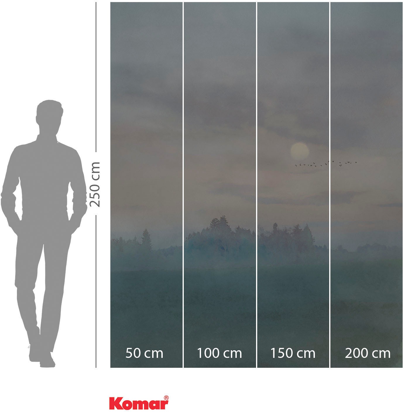 Komar Vliestapete »Digitaldruck Vlies - Hazy Hush - Größe 200 x 250 cm«, bedruckt, Wohnzimmer, Schlafzimmer