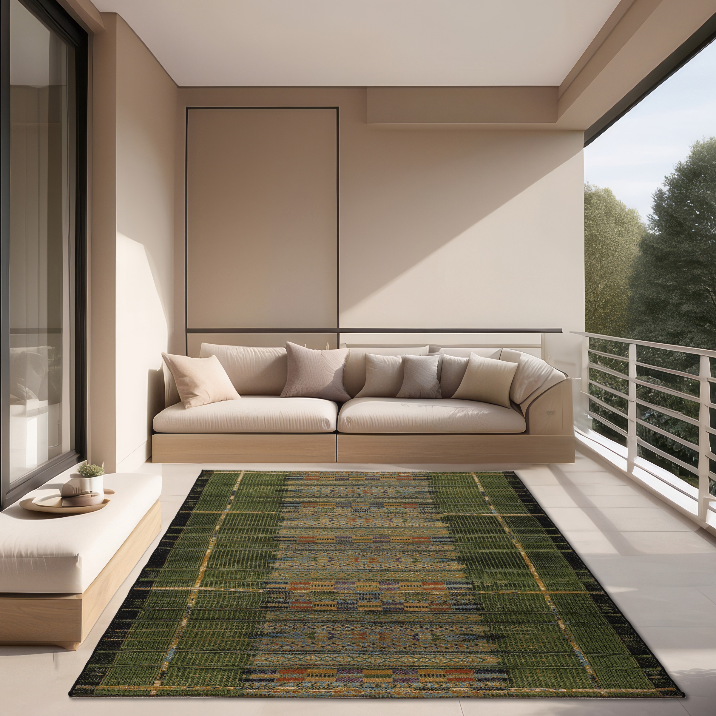 Gino Falcone Teppich »Outdoor-Africa 38«, rechteckig, 5 mm Höhe, Flachgewebe, Ethno Style, In- und Outdoor geeignet