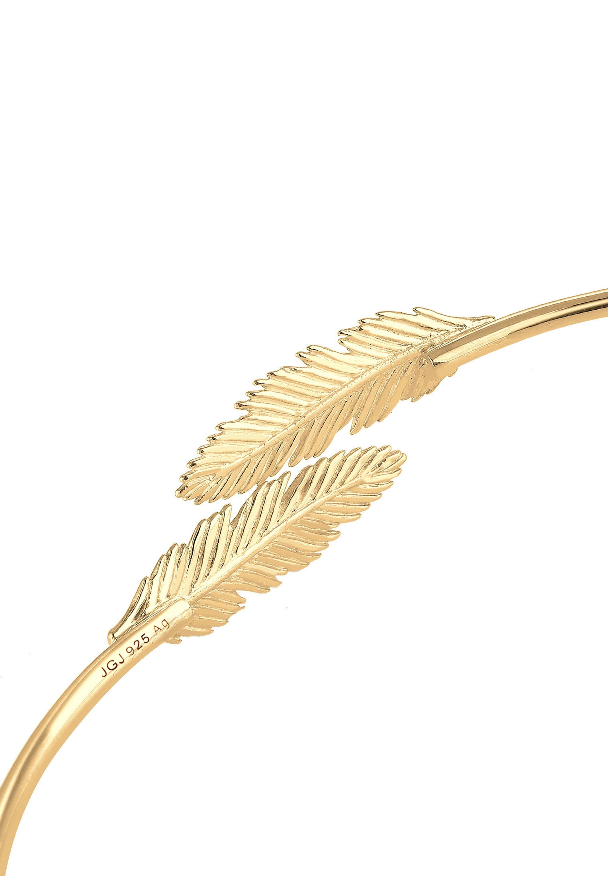 Elli Armreif »Armband Armreif Feder 925 Sterling Silber vergoldet«