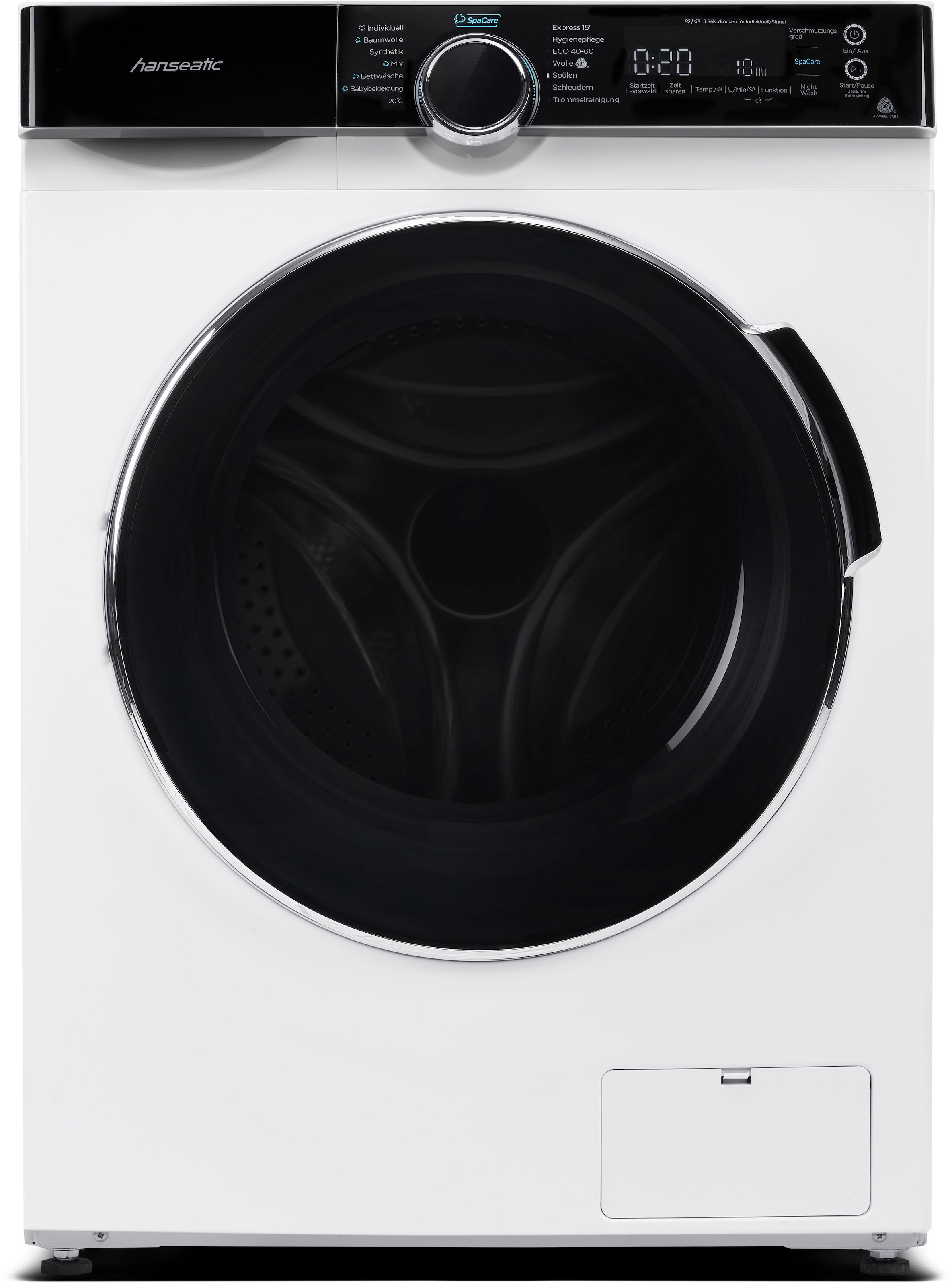 Hanseatic Waschmaschine »HWMK814A«, 8 kg, 1400 U/min, Mengenautomatik, Nachtwaschprogramm, Überlaufschutz, Dampfoption