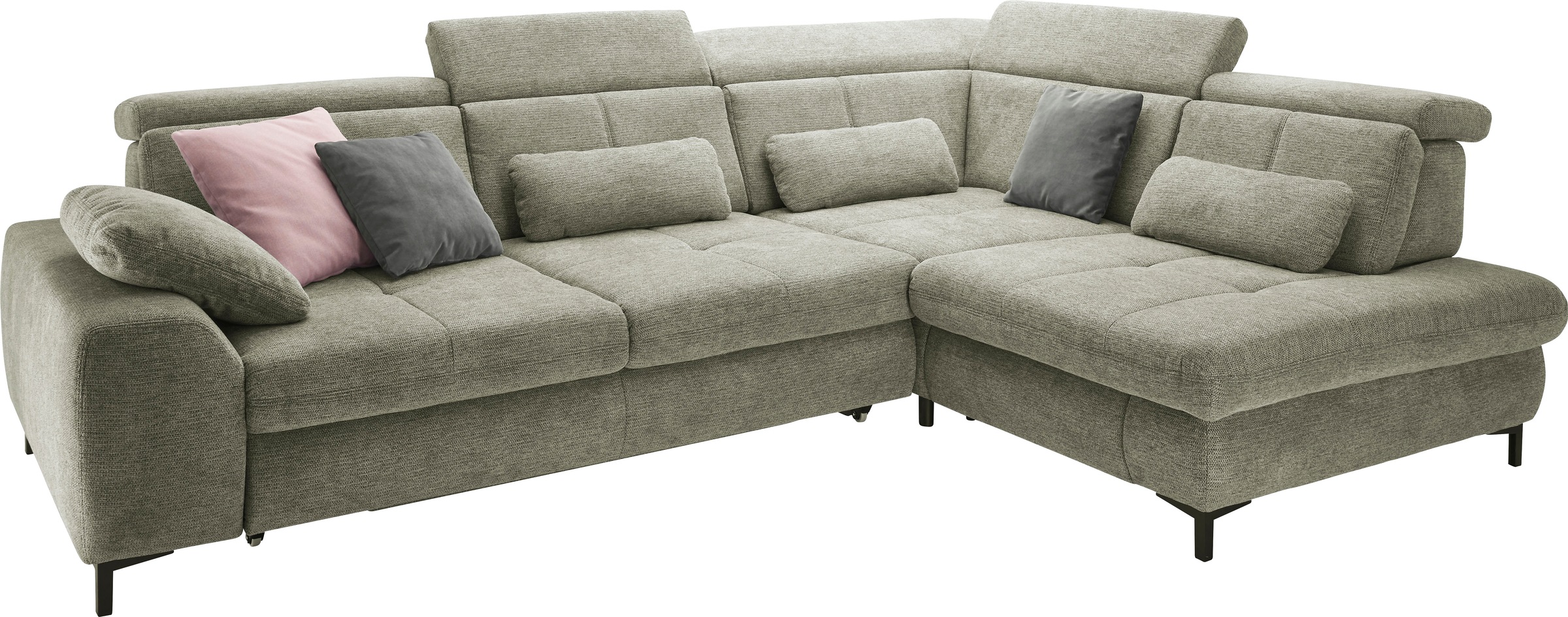 set one by Musterring Ecksofa »SO 3400, Komfortsitzhöhe 47cm oder 49cm, inkl. Sitztiefenverstellung«, verschiedene Funktionen, Kaltschaumpolsterung, Stellmaße 220 x 317 cm