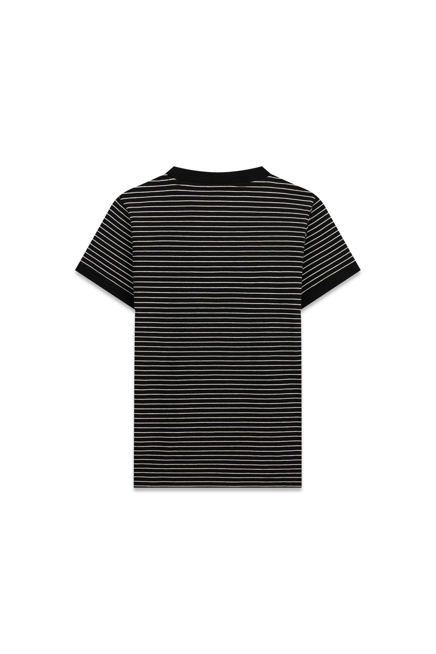 Guess T-Shirt »CN GUMMY LACE LOGO STRIPED« Logo mit Spitzenbesatz, Slim Fit