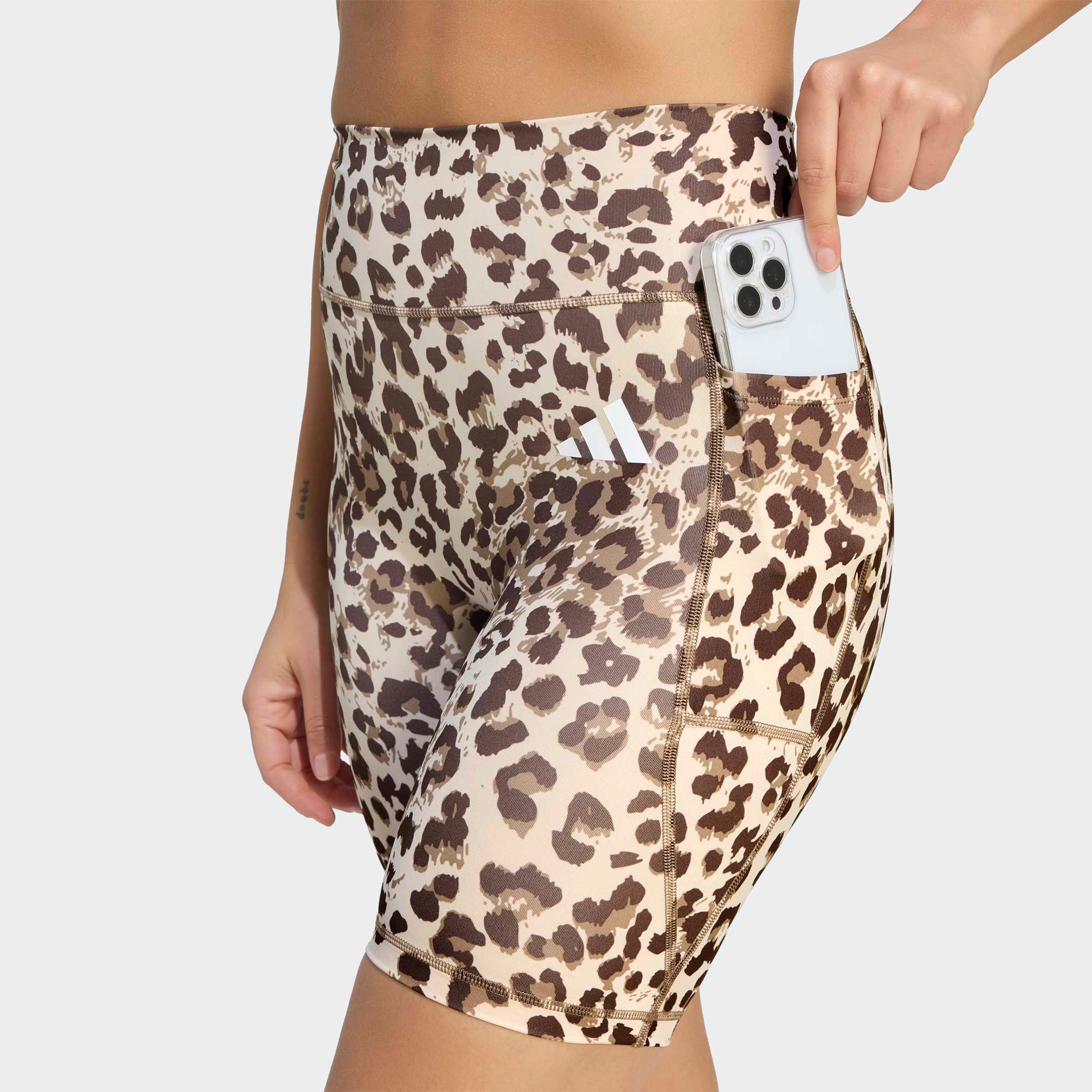 adidas Performance Shorts »OPTIME ESSENTIALS WORKOUT LEGGINGS, KURZ, LEOPARDENPRINT«