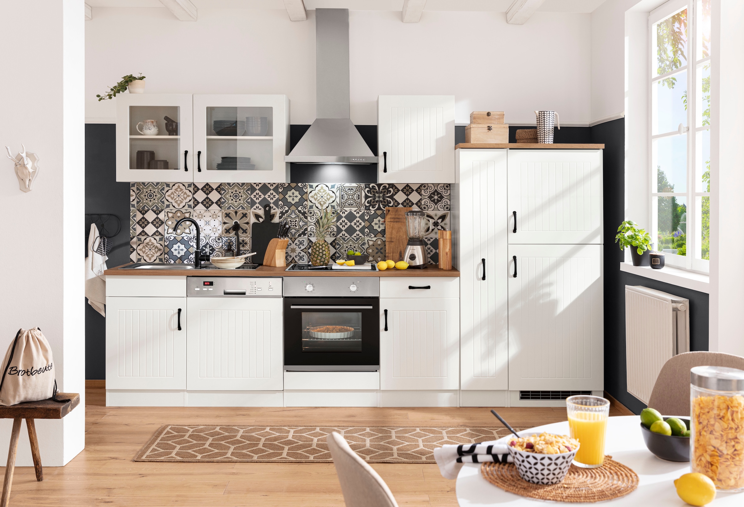 KOCHSTATION Küchenzeile »KS-Athen« ohne E-Geräte, Breite 310 cm