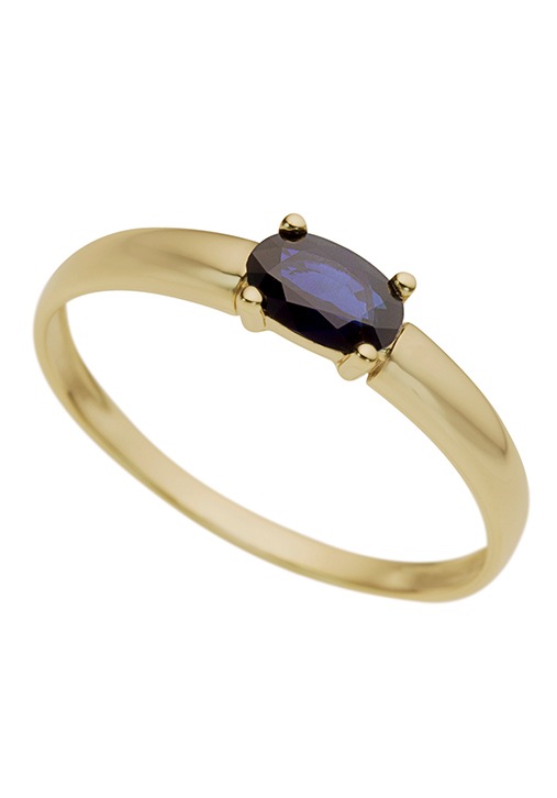 Firetti Goldring »Oval«, mit Saphir