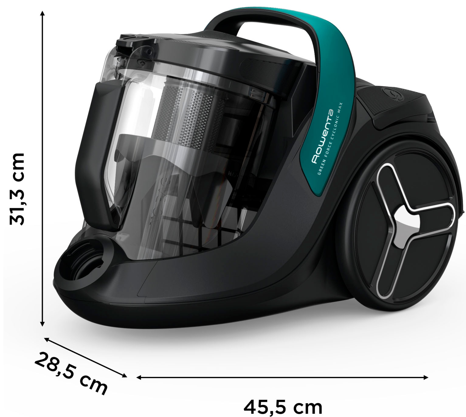 Rowenta Bodenstaubsauger »Green Force Cyclonic Max, beutellos mit XXL Fassungsvermögen, kompakt«, 750 W, beutellos, ECO-Design, sehr leise mit nur 73 dB(A), 99,98% Filtration, RO7B12