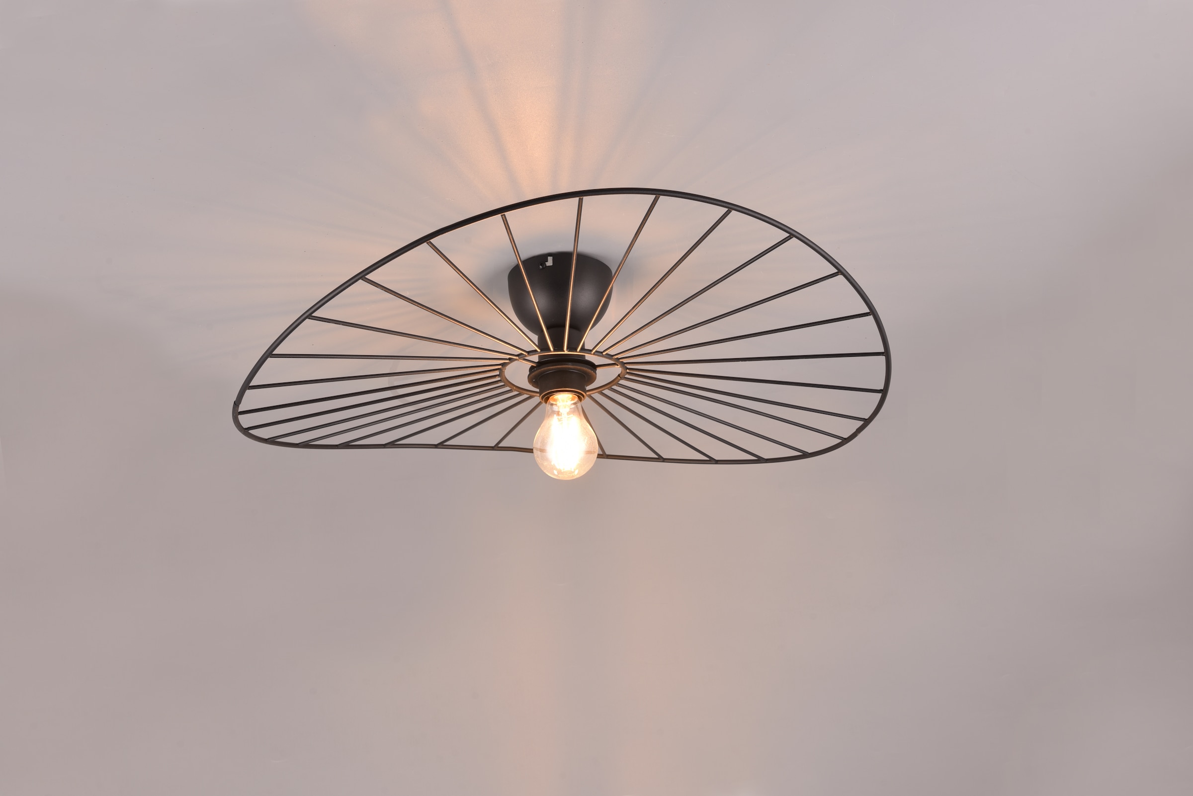 REALITY Leuchten Deckenleuchte »CHAPEAU, Deckenlampe exkl 1xE27 max 40W Ø60cm Schlafzimmer Deckenlampe« E27 1 Stk. warmweiß - kaltweiß Lampenschirm aus filigranen Metallstreben sorgt für Schatten Effekte