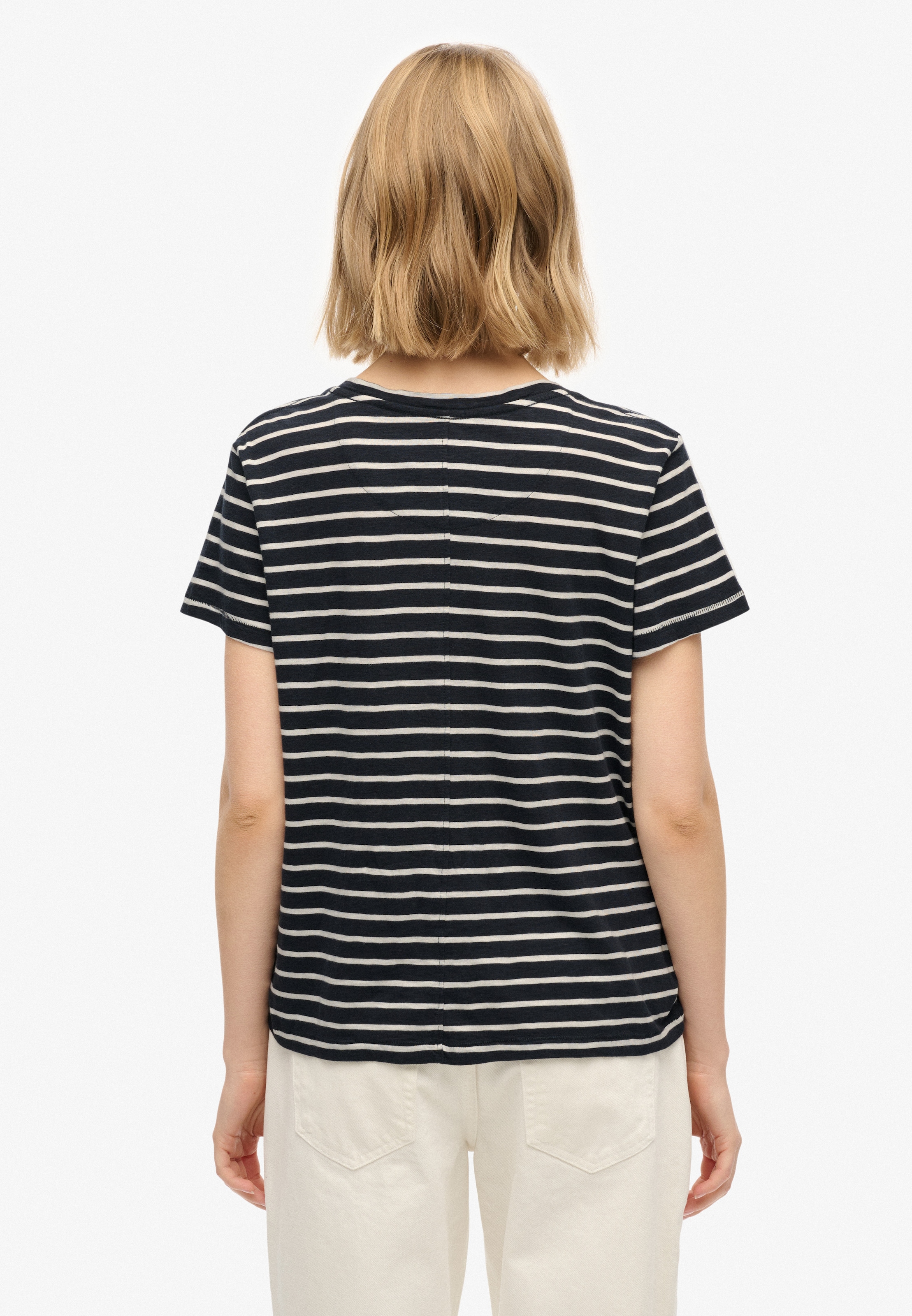 Superdry T-Shirt »STUDIOS SLUB EMB VEE TEE« Baumwollmischung, relaxed fit